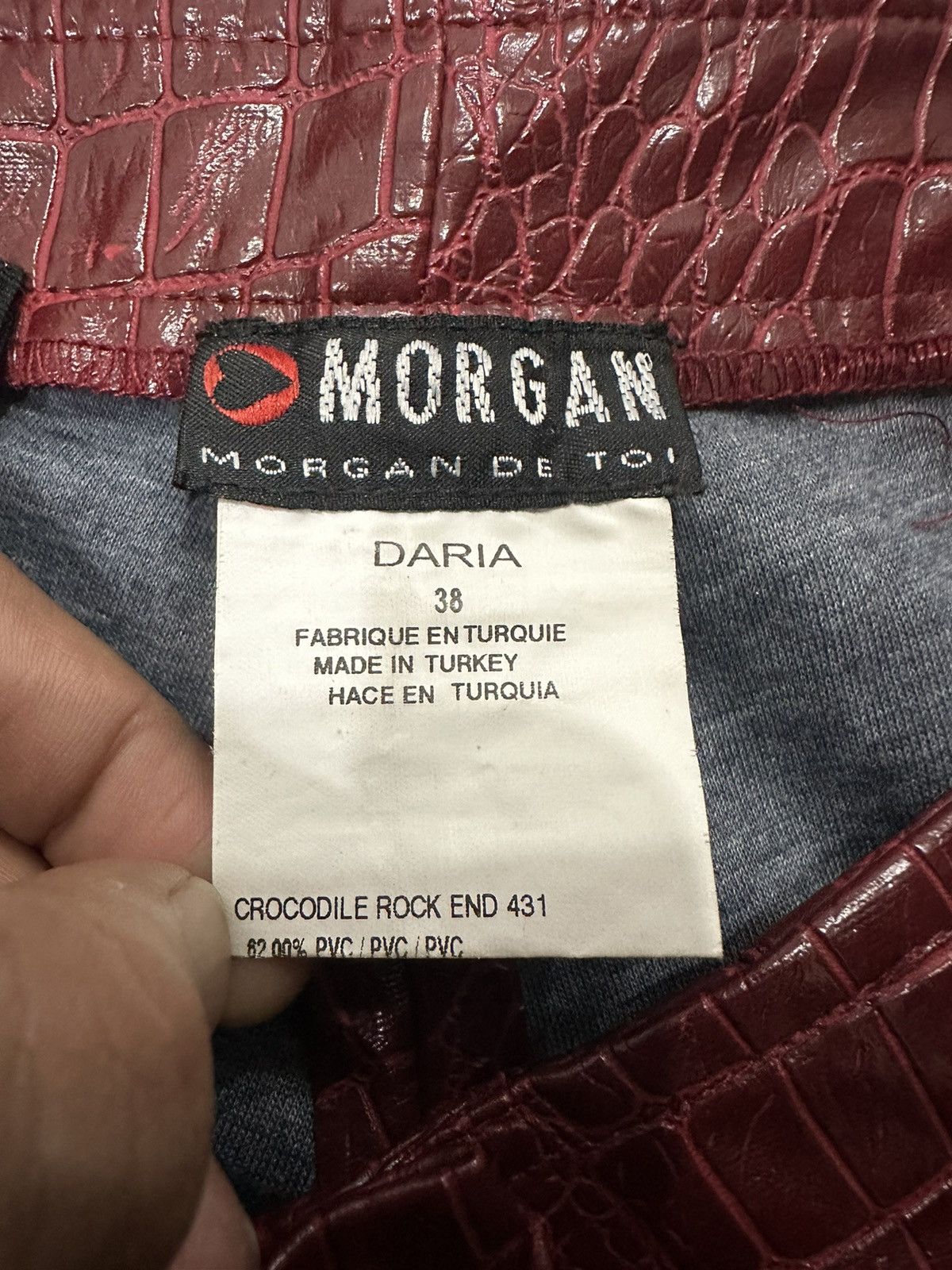 Leather Morgan Homme Crocodile Rock End 431 Flare Pant Size US 27 - 9 Thumbnail