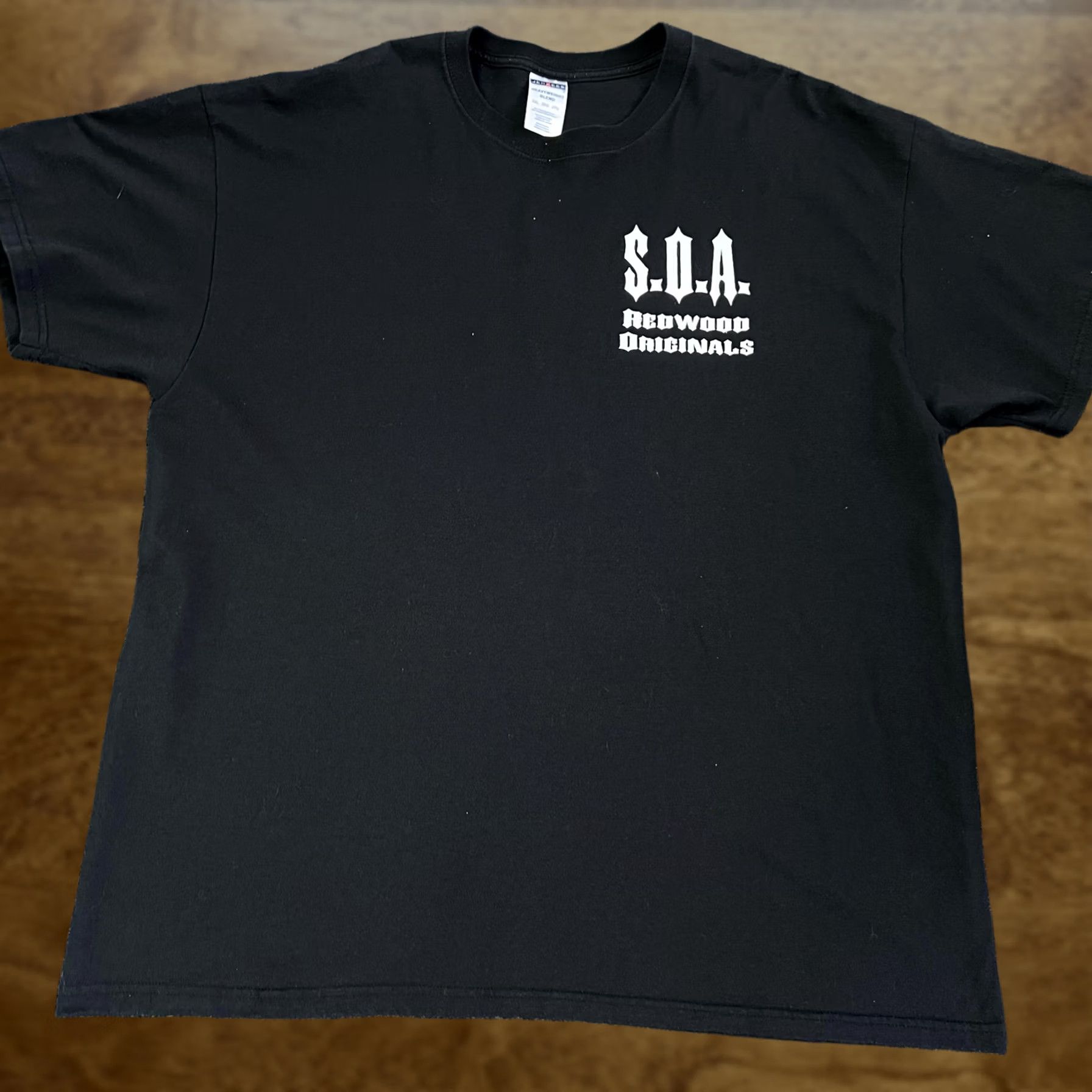 Jerzees Sons Of Anarchy Redwood Originals Shirt Mens 2XL Black Jerzees Biker T-Shirt Size US XXL / EU 58 / 5 - 1 Thumbnail
