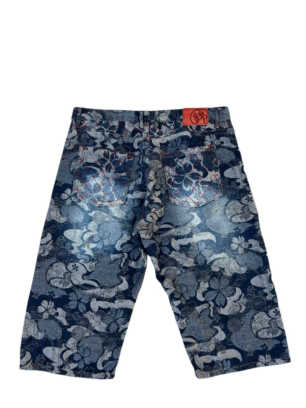 Japanese Brand Nishiki Oriental Brand Japan Embroidery Denim Short Pant Size US 35 - 12 Thumbnail