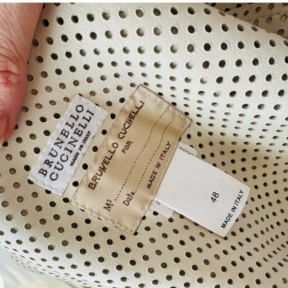 Brunello Cucinelli NWT Brunello Cucinelli Tan Laser Cut Leather Bomber 48 / XL Size XL / US 12-14 / IT 48-50 - 13 Thumbnail