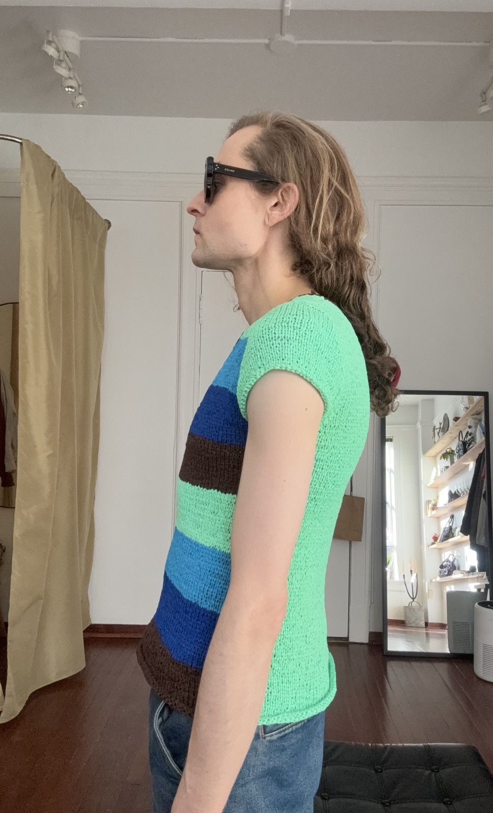 Pleats Please Issey Miyake Pleats Pleats Striped Crotchet Knit Short Sleeve Top Size M / US 6-8 / IT 42-44 - 20 Thumbnail