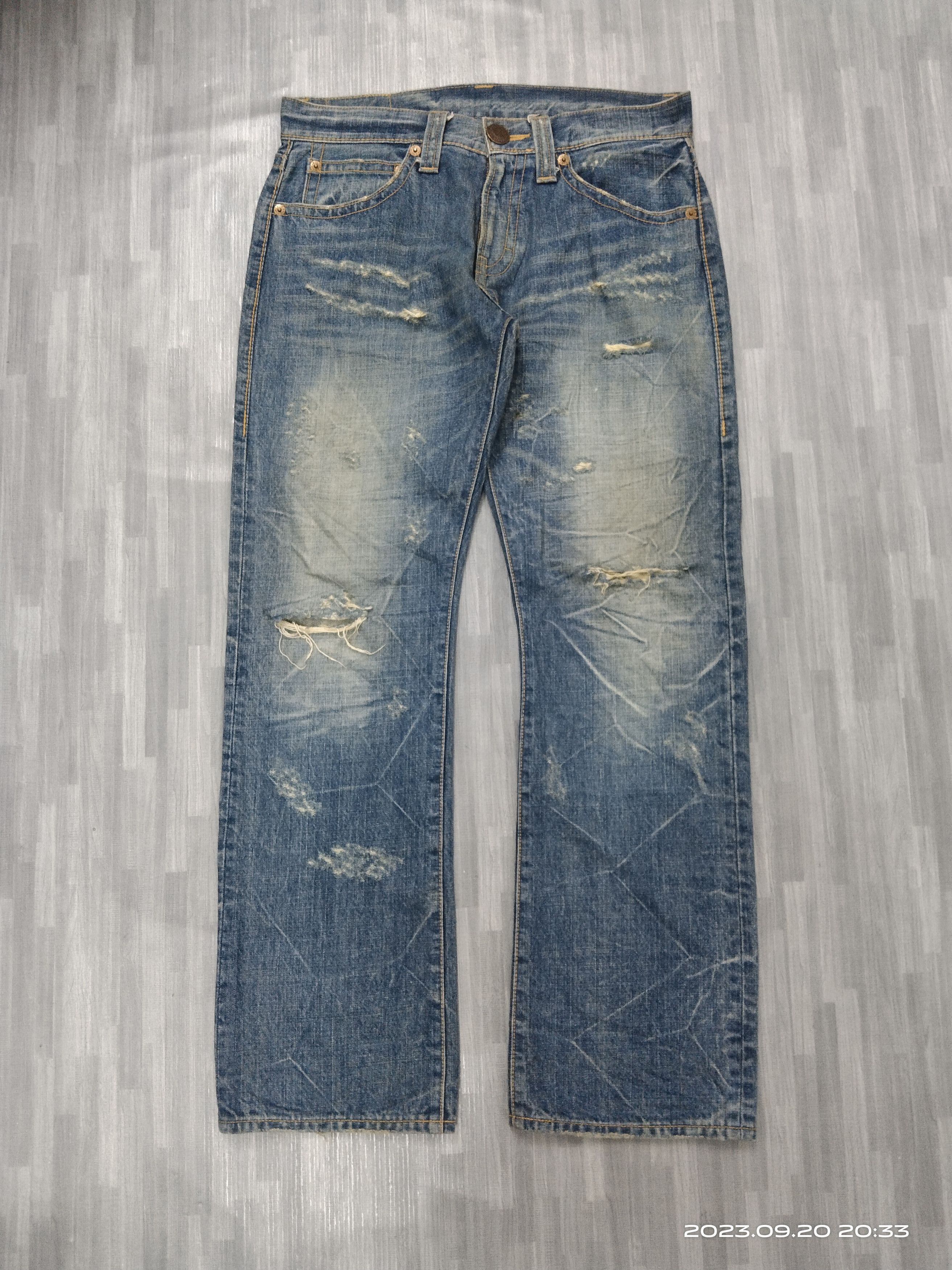 Japanese Brand SICK RIPED CO&LU DENIM PANTS Size US 31 - 2 Thumbnail