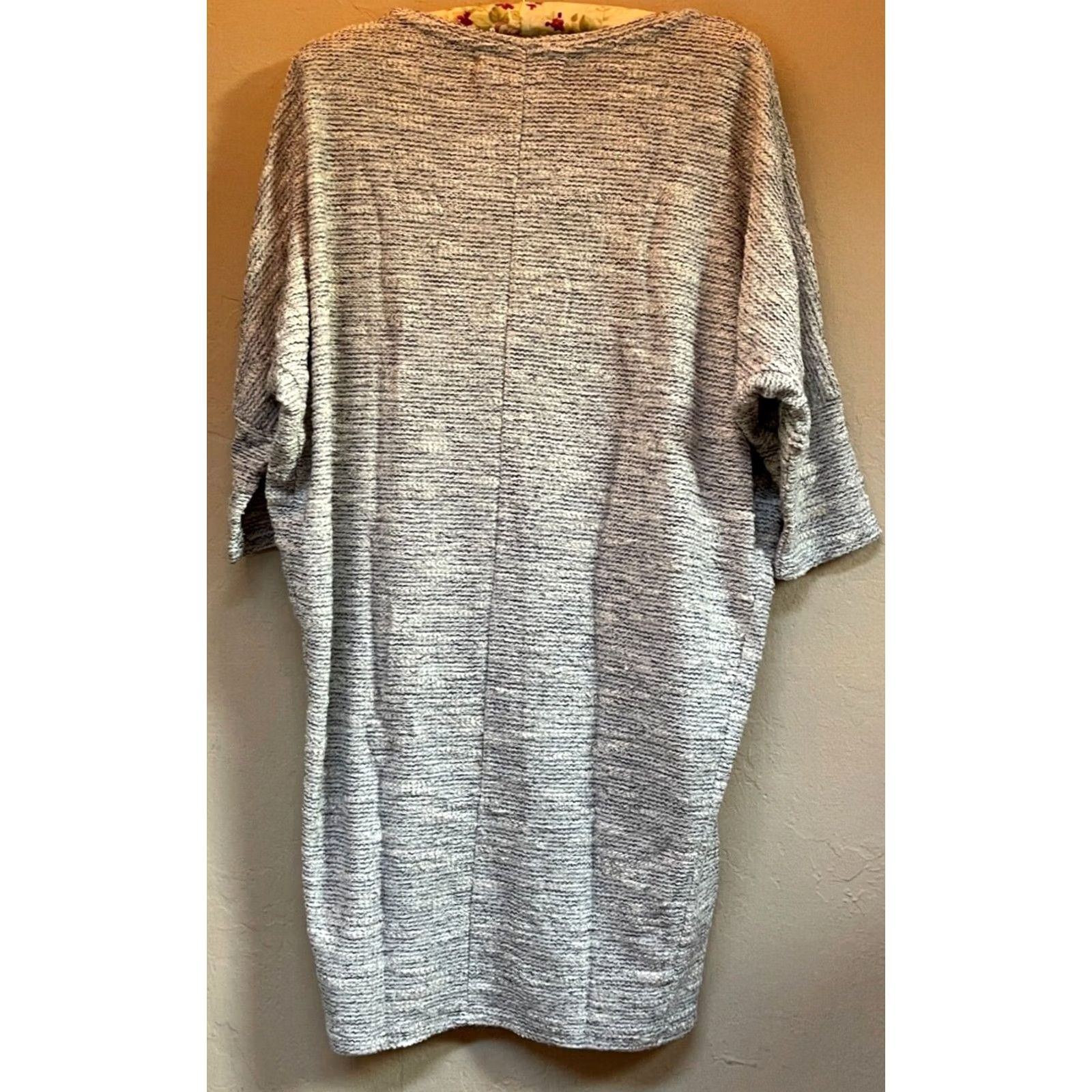 Vintage Graham & Spencer Gray Textured Boat Neck Dolman Sleeve Knit Shift Dress Sz Large Size L / US 10 / IT 46 - 2 Thumbnail