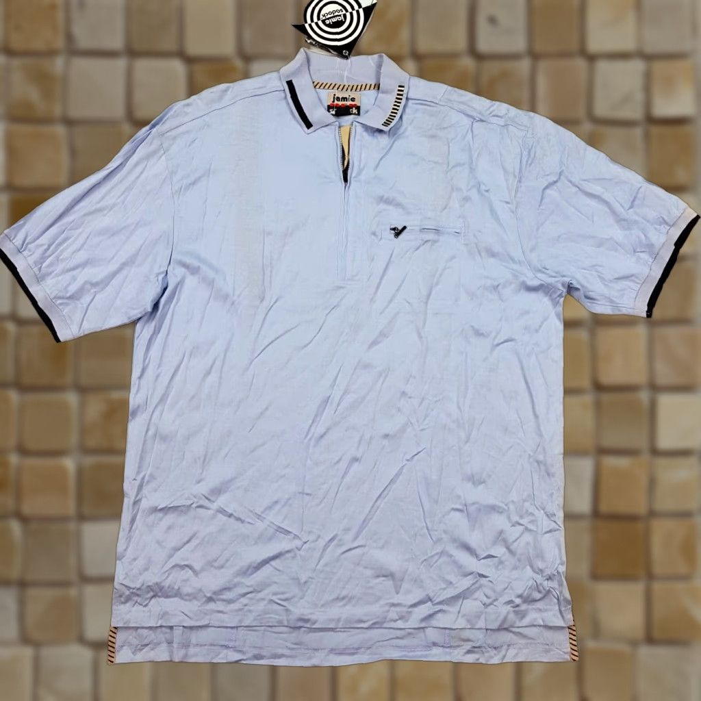 Vintage VINTAGE Jamie Sadock Polo Shirt Men Large Short Sleeve Zip Collared Pocket Blue 90s Preppy PGA Sports Golf Tennis Casual Size US L / EU 52-54 / 3 - 1 Thumbnail