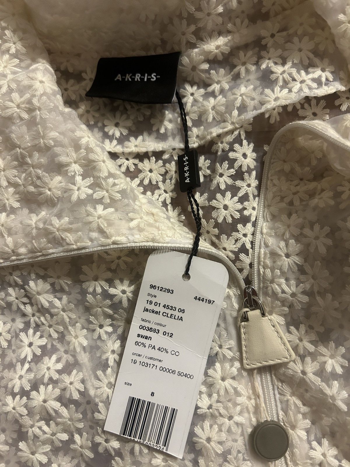 Akris AKRIS Clelia Embroidered organza jacket Ivory Size US 8 Size M / US 6-8 / IT 42-44 - 6 Thumbnail