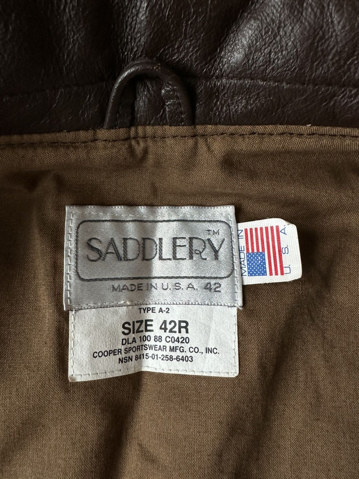 Genuine Leather Vintage A-2 WWII US Army Leather Flight Jacket Size US S / EU 44-46 / 1 - 14 Thumbnail