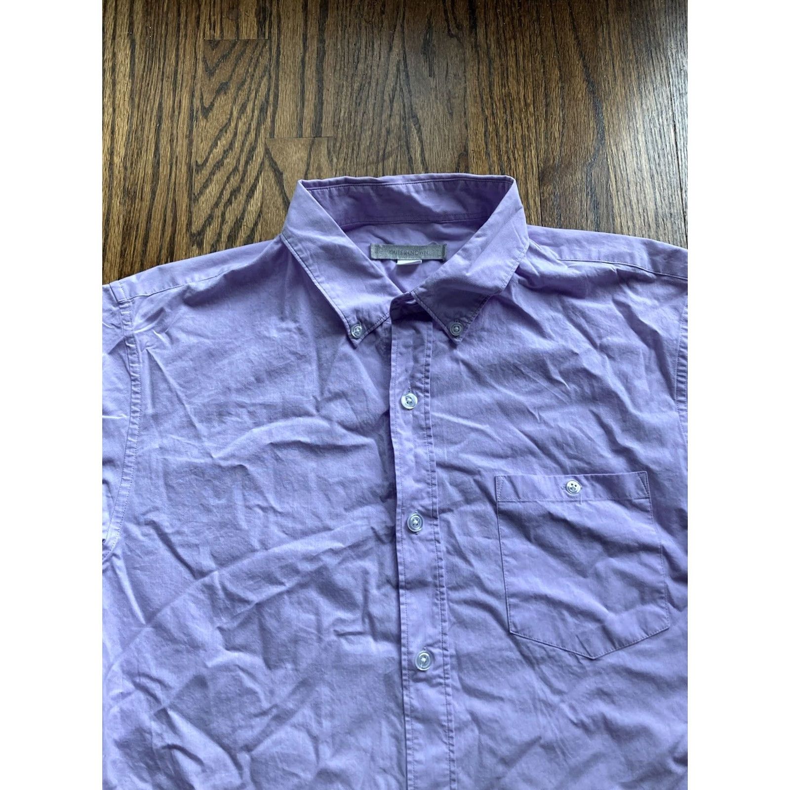 Outerknown Outerknown Shirt Mens Medium Purple Oxford Button-Up Long Sleeve Casual Portugal Cotton Regular Size US M / EU 48-50 / 2 - 4 Thumbnail