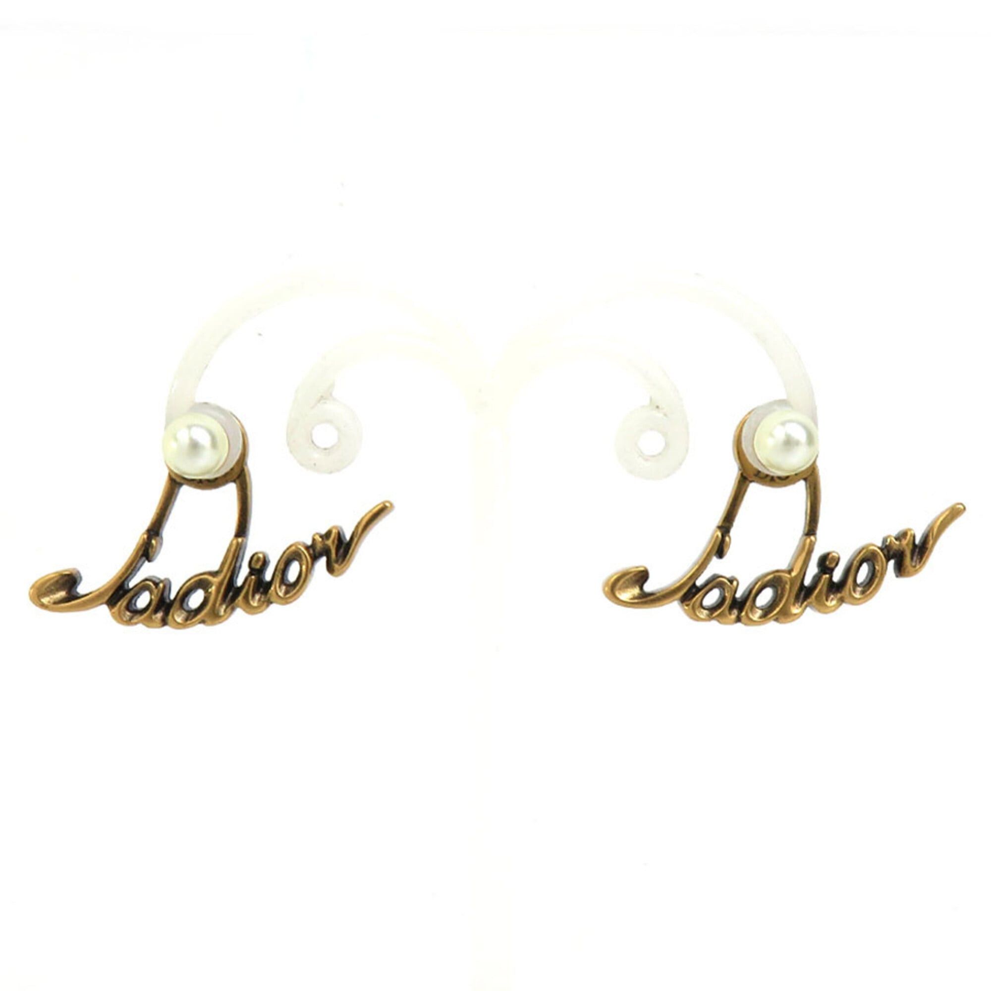 Dior Christian Dior earrings, Ja Dior, metal, faux pearl, gold, women's, h32218k Size ONE SIZE - 1 Thumbnail