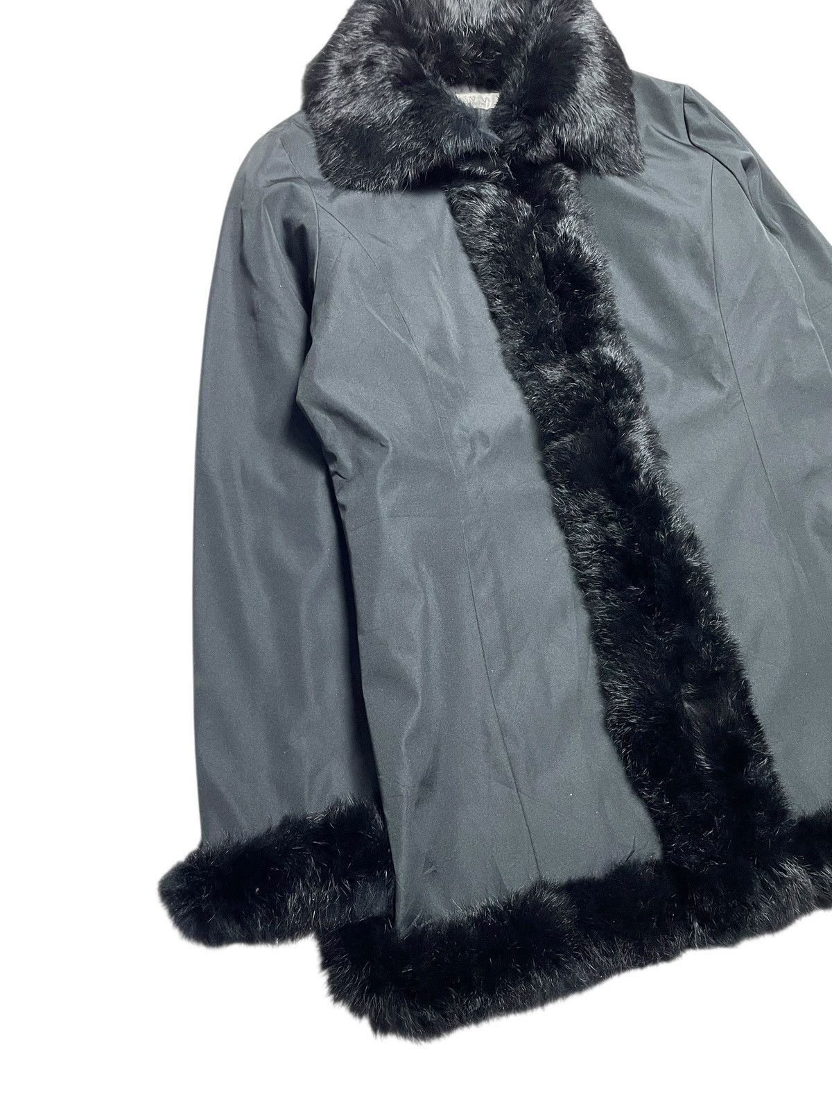 Michel Klein 2000’s Michel Klein - Vkei Style Black Faux Fur Jacket Size US S / EU 44-46 / 1 - 6 Thumbnail