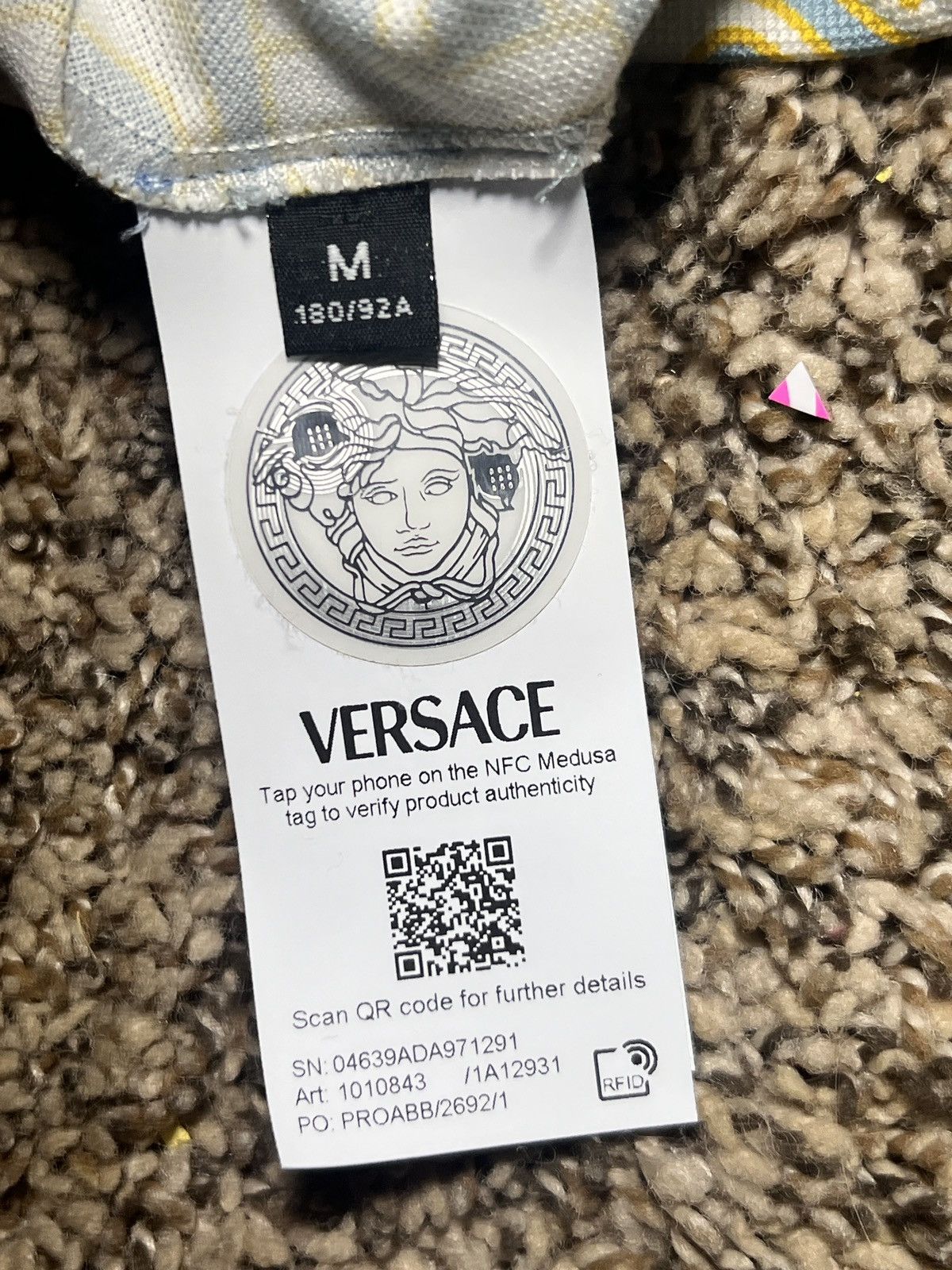 Versace Versace Logo all over pique cotton polo shirt Size US M / EU 48-50 / 2 - 5 Thumbnail