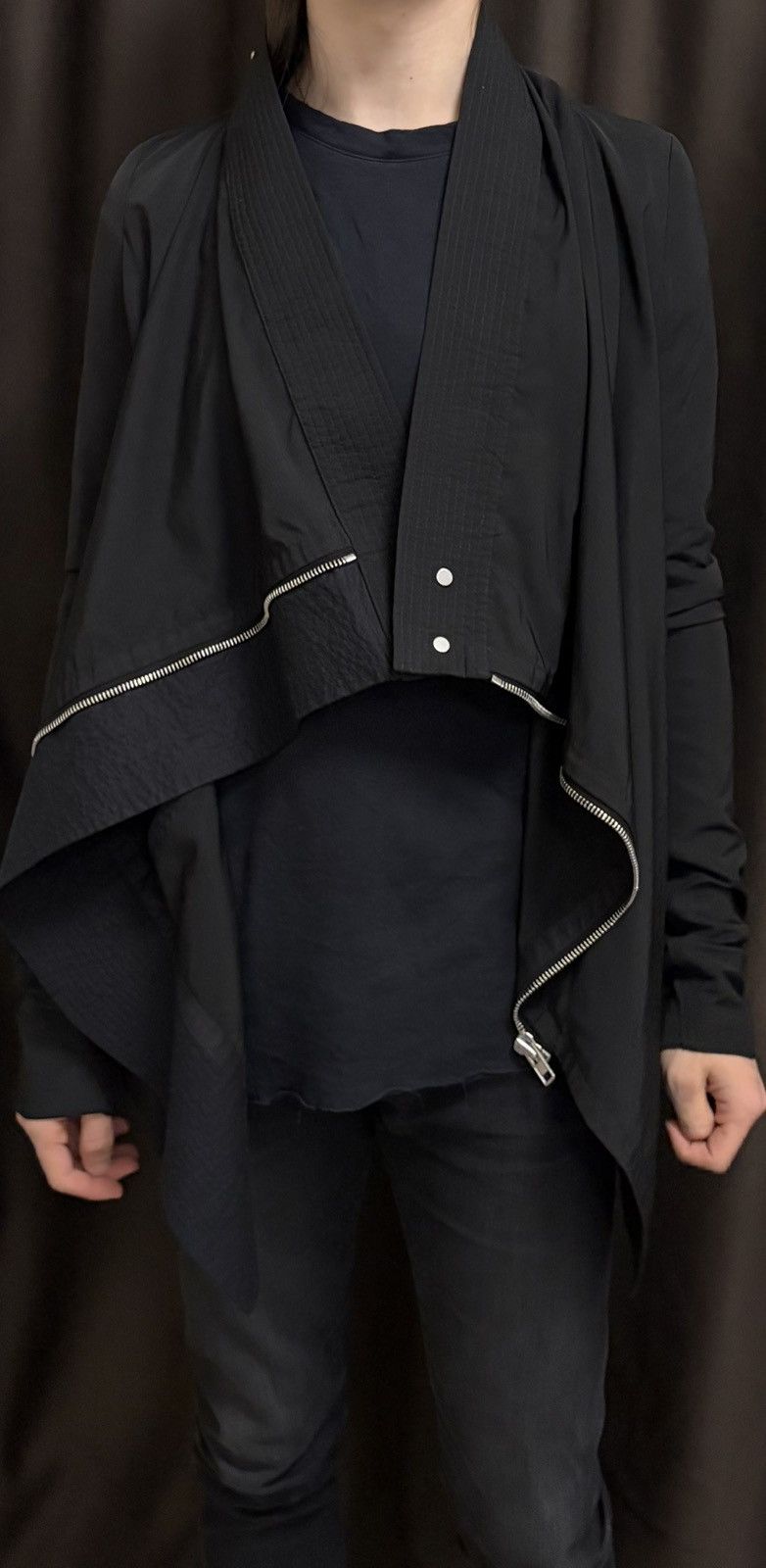 Rick Owens Rick Owens Neck Asymmetrical Zipper Jacket Size US XS / EU 42 / 0 - 14 Thumbnail
