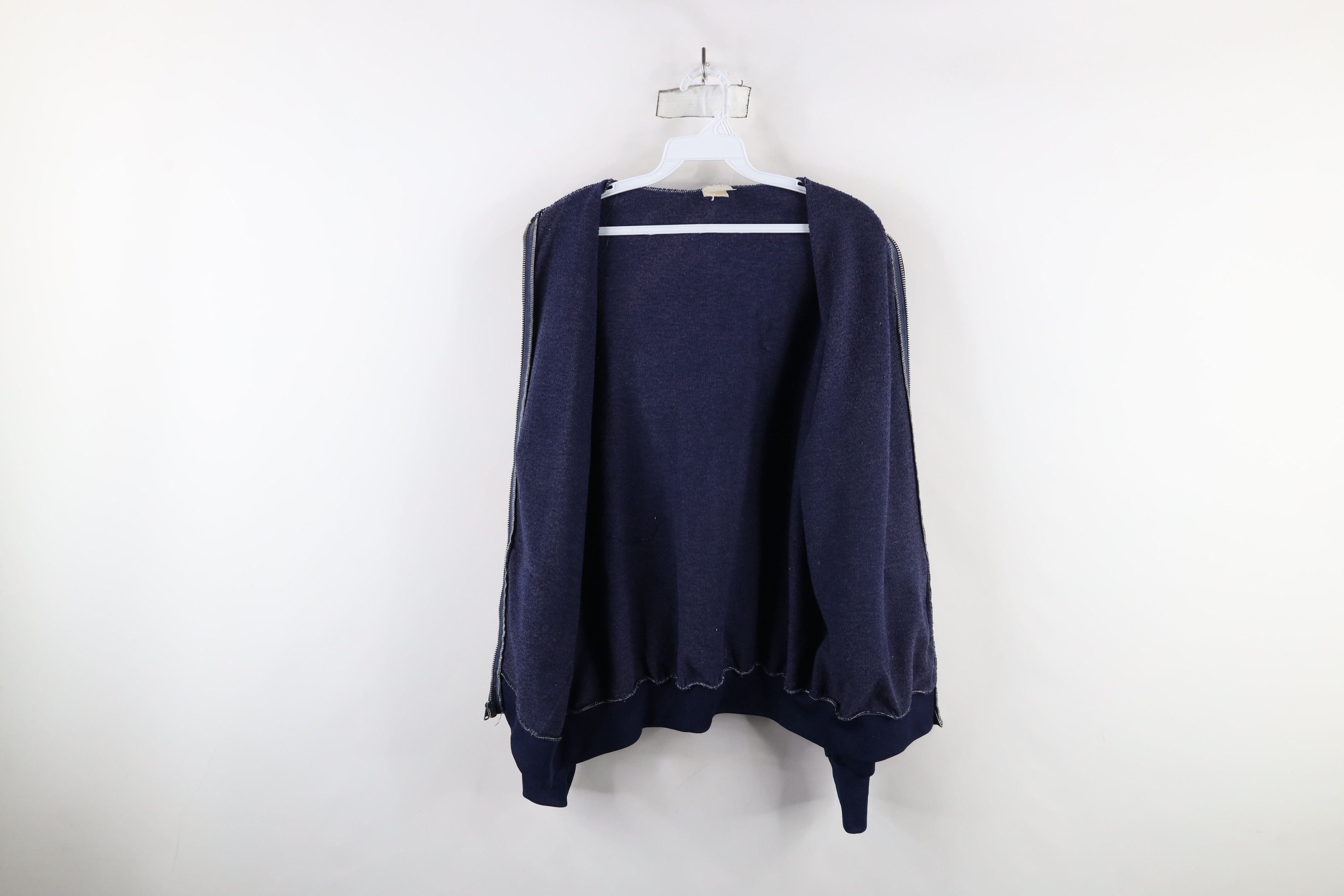 Vintage Vintage 70s Streetwear Full Zip Hoodie Sweatshirt Blue USA Size US XL / EU 56 / 4 - 8 Thumbnail