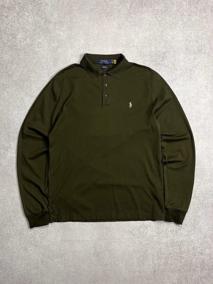 Polo Ralph Lauren Vintage Polo Ralph Lauren Olive Rugby Shirt L Size US L / EU 52-54 / 3 - 1 Thumbnail