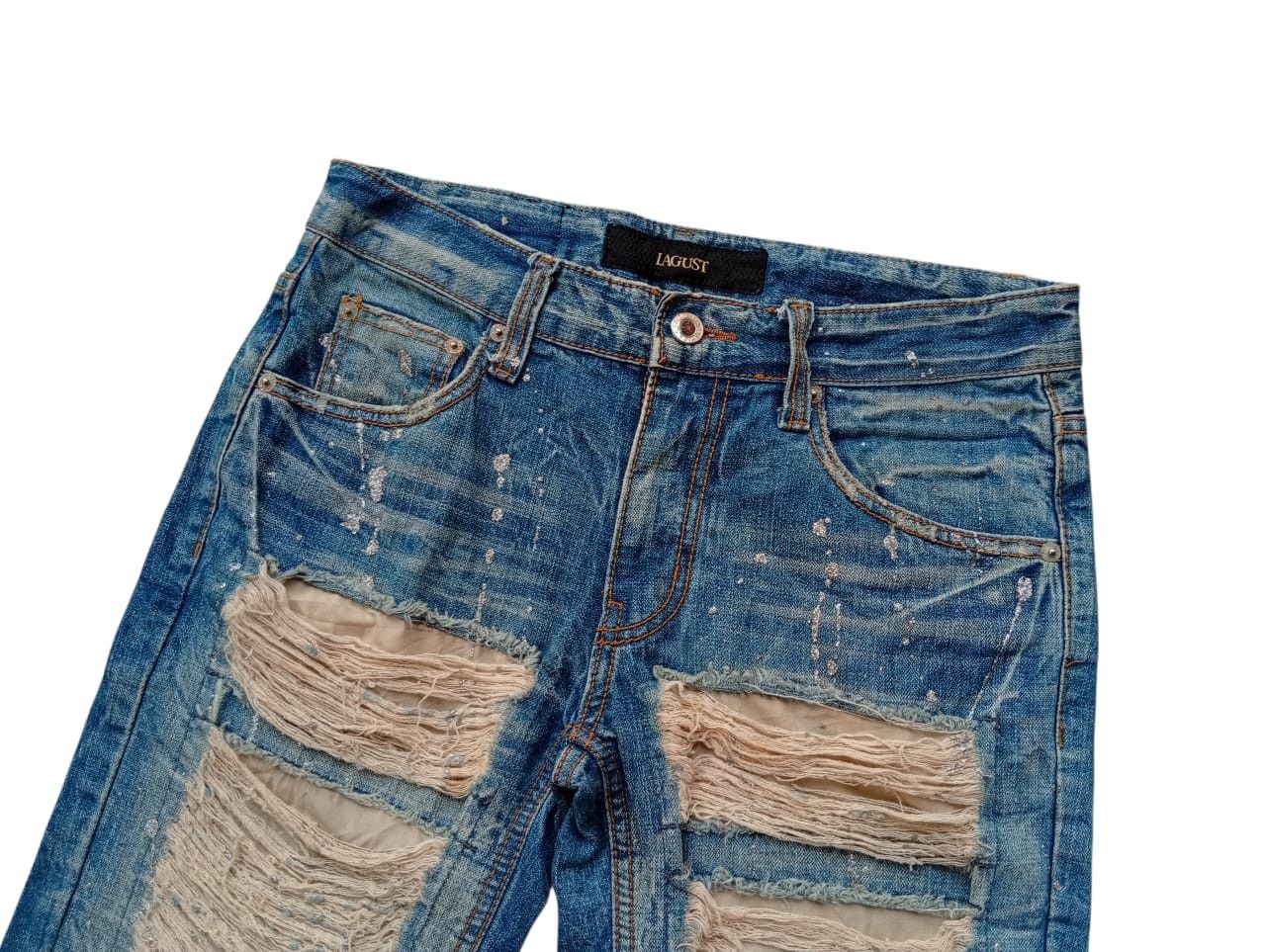 KMRii Lagust distressed splattered jeans short Size US 30 / EU 46 - 2 Thumbnail