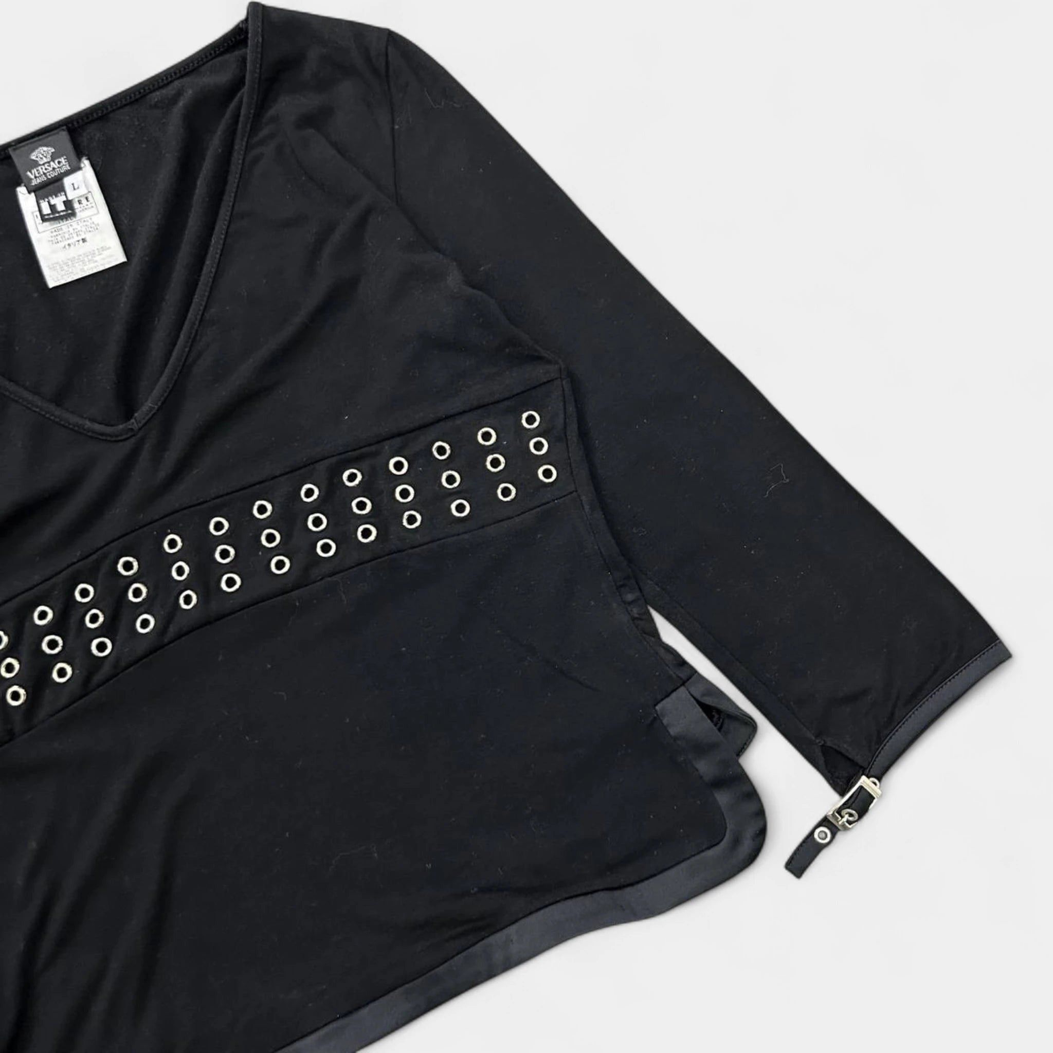 Versace Versace 1990s Gold Eyelet Long Sleeve T-shirt Size US L / EU 52-54 / 3 - 2 Thumbnail