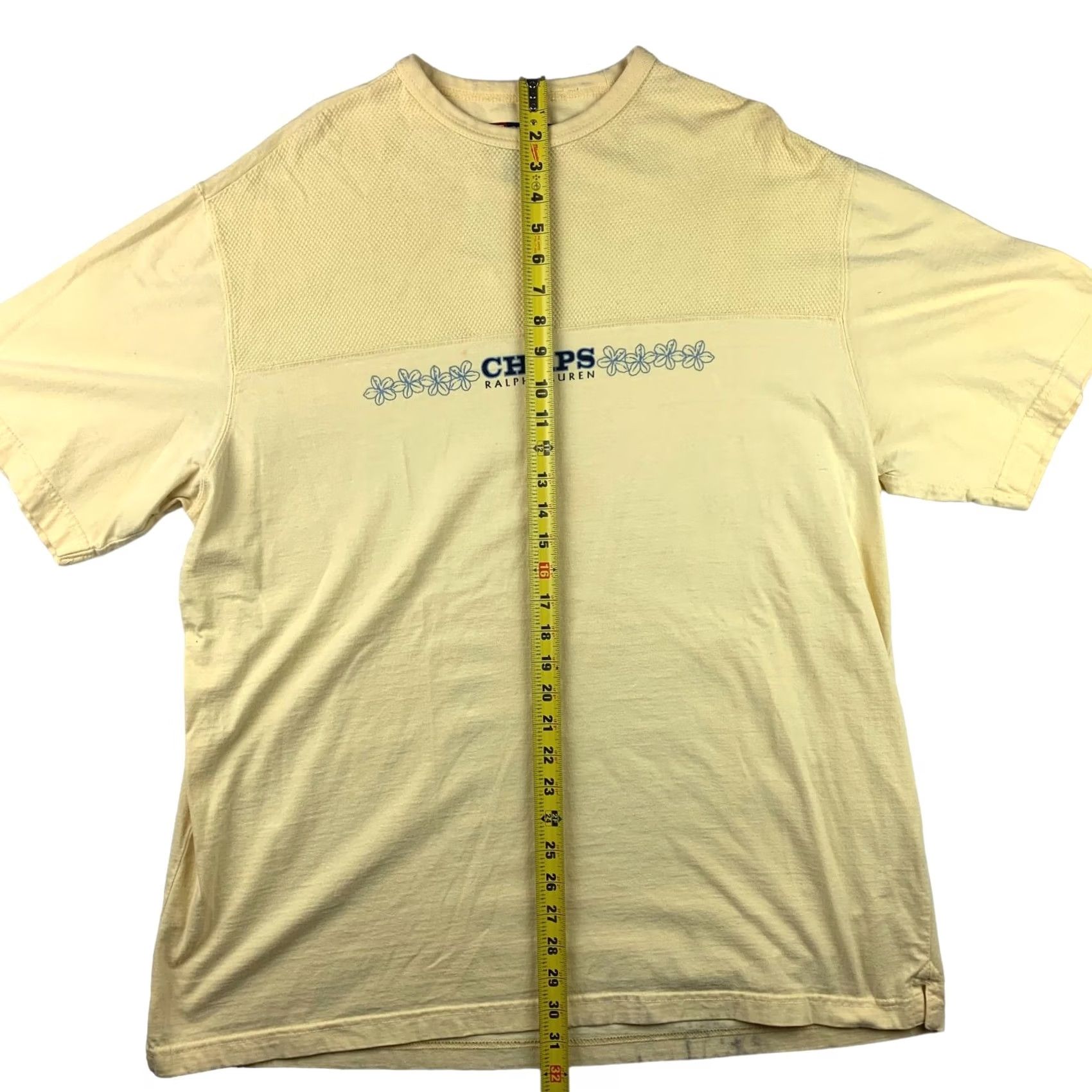 Chaps VINTAGE Chaps Ralph Lauren Men's T-Shirt Yellow 100% Cotton Crew Neck Short Sleeve Logo Chest Large Size US L / EU 52-54 / 3 - 4 Thumbnail