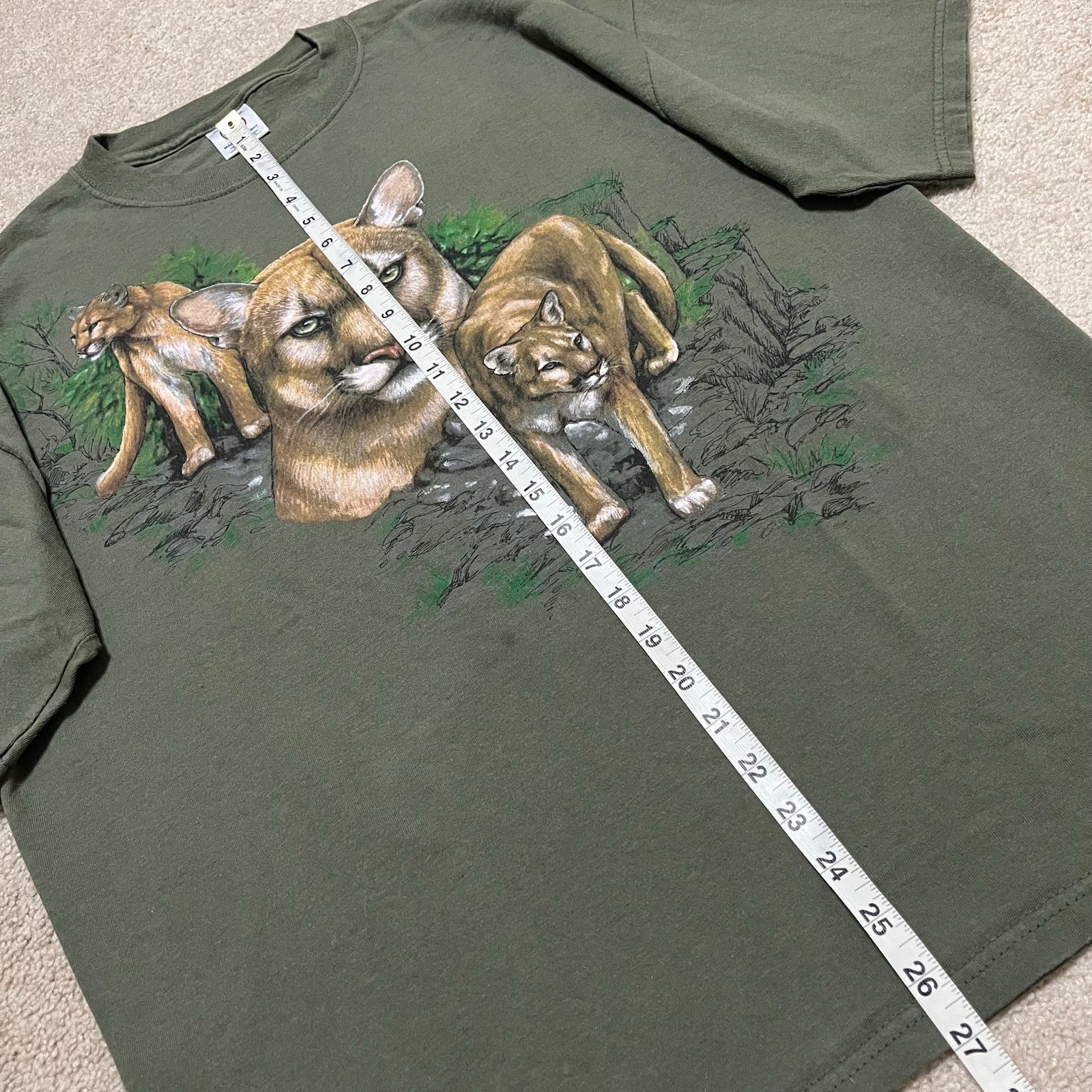 Other Mountain Lion Forest Green Nature Animals Graphic Shirt XL Size US XL / EU 56 / 4 - 5 Thumbnail