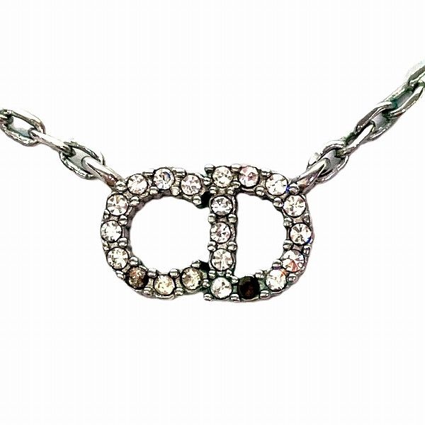 Dior Dior Dior Logo Rhinestone Necklace Metal Necklace in Fair Condition Size ONE SIZE - 1 Thumbnail