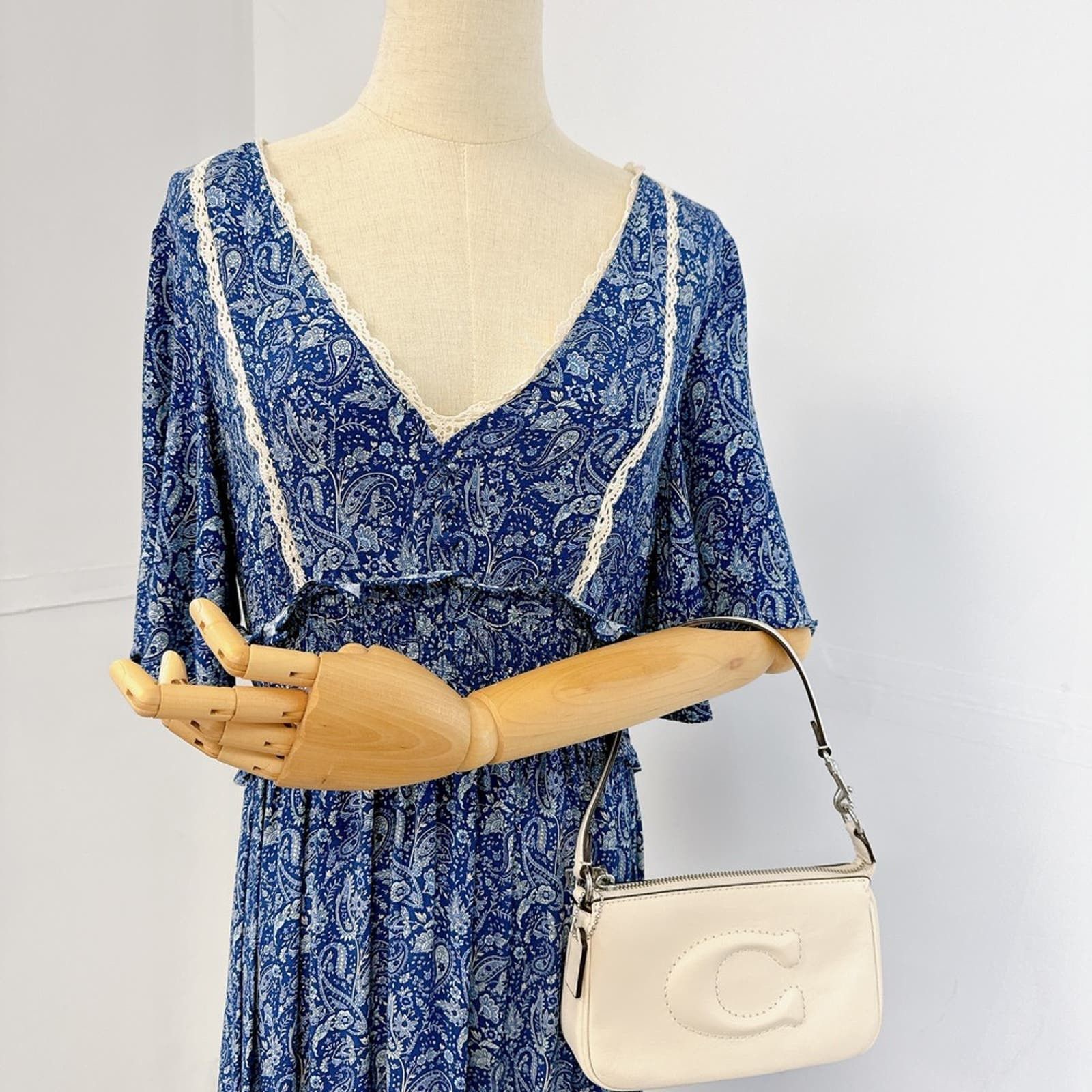 image of Coach Nolita 19 Cr364-Chalk/silver Convertible Shoulder Bag in White, Women's