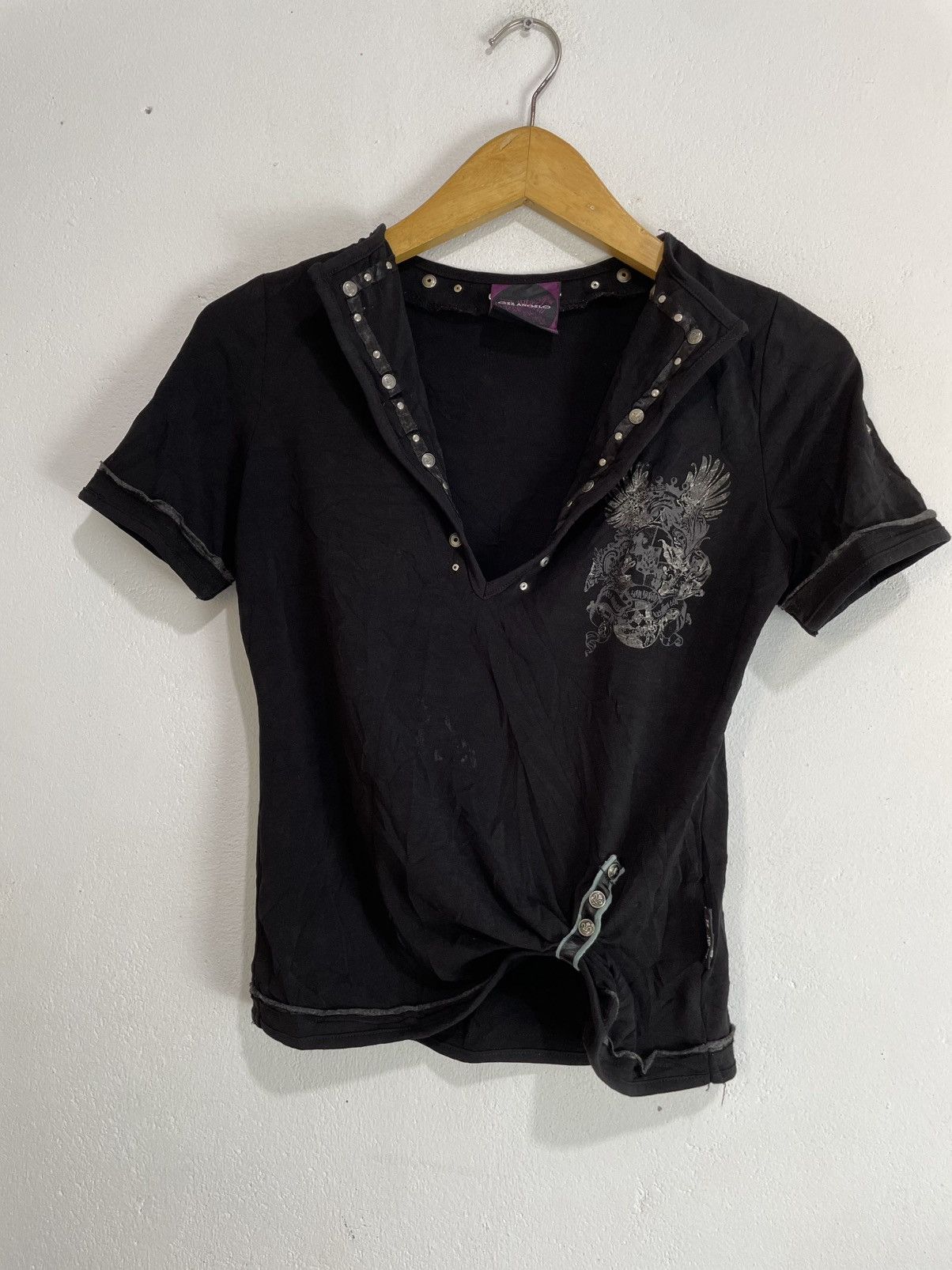If Six Was Nine Sick Ozz Angelo Studded Poem Gothic Punks Rock Tees Top Size S / US 4 / IT 40 - 5 Thumbnail