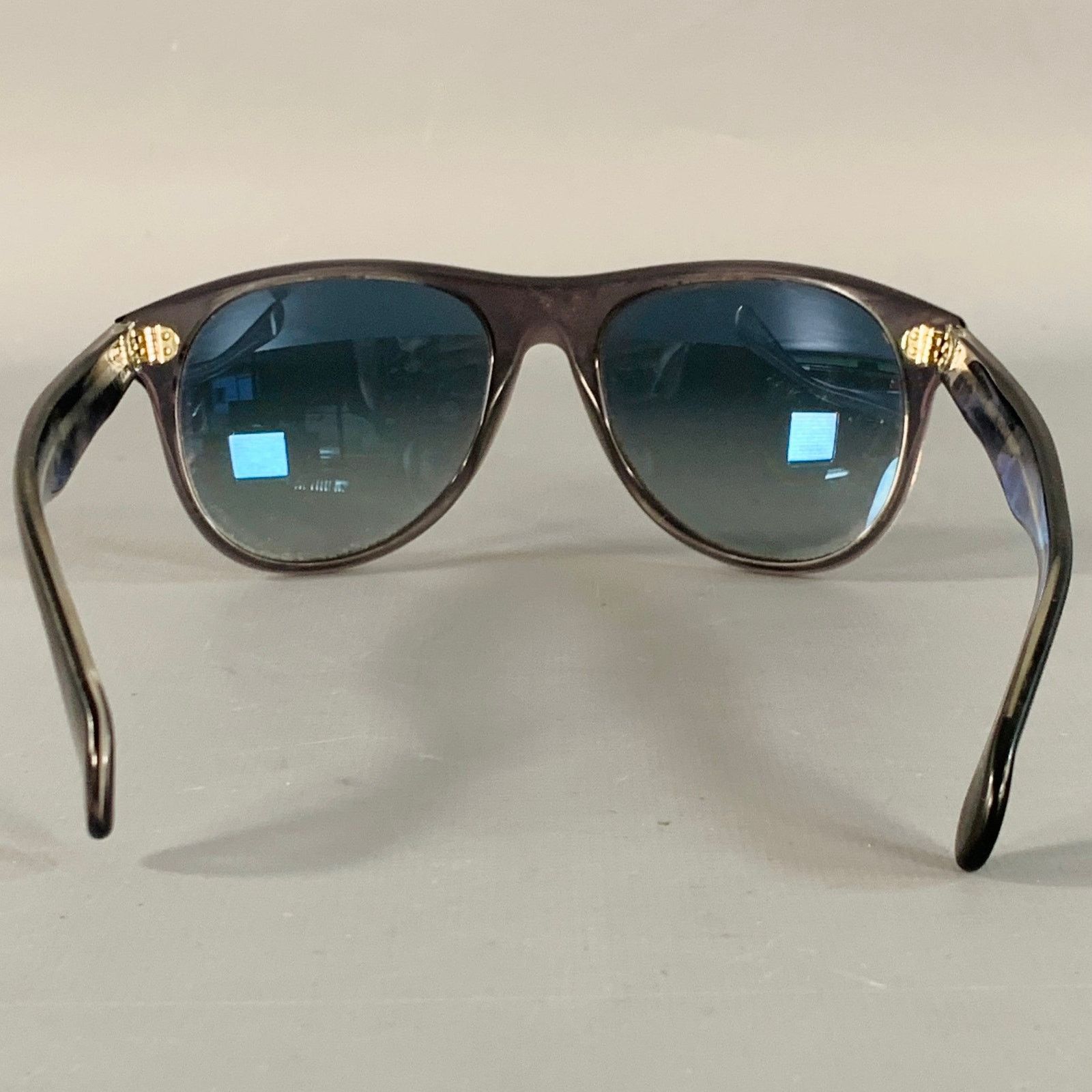 Giorgio Armani GIORGIO ARMANI Brown Transparent Acetate Teardrop Sunglasses Size ONE SIZE - 3 Thumbnail