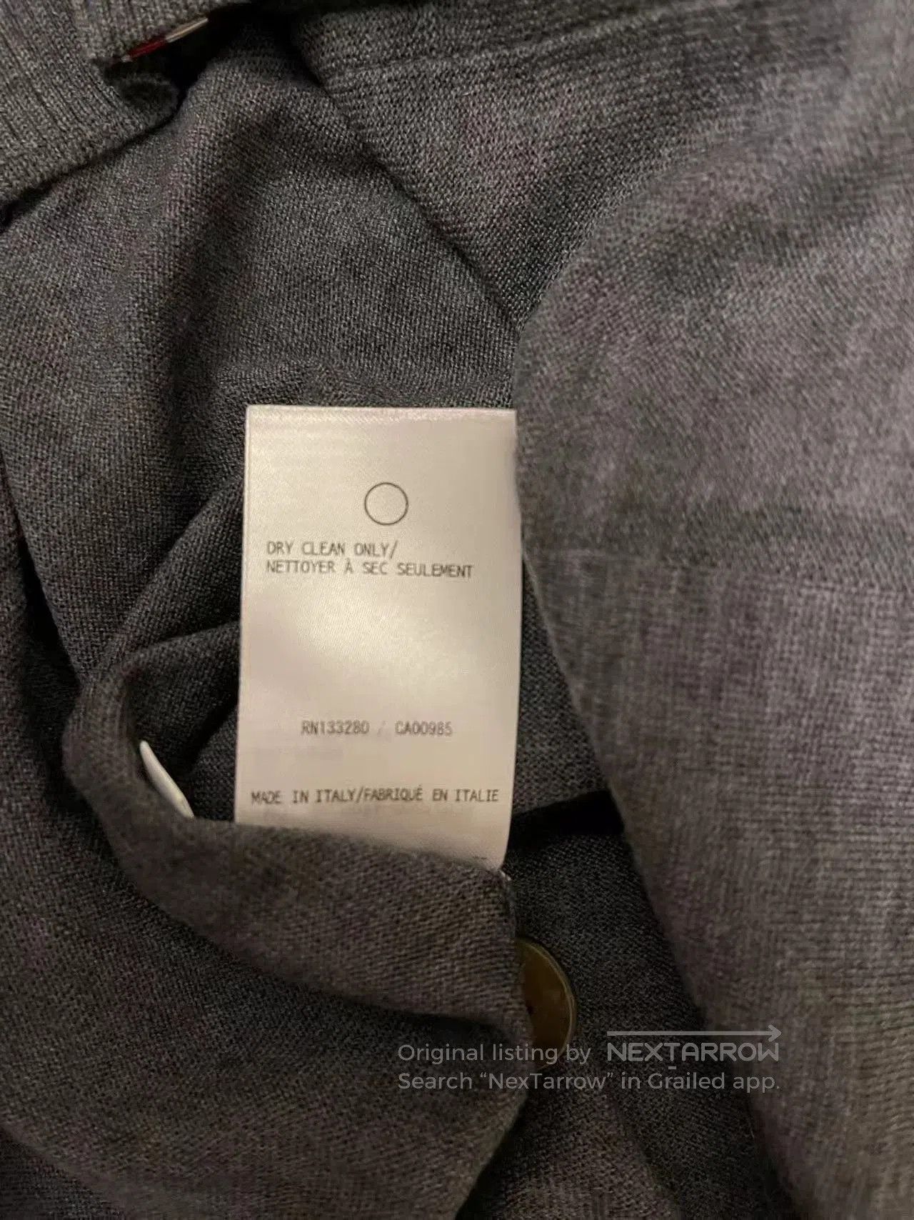 Thom Browne Thom Browne Gray Wool Cardigan with Stripes. Size US S / EU 44-46 / 1 - 5 Thumbnail