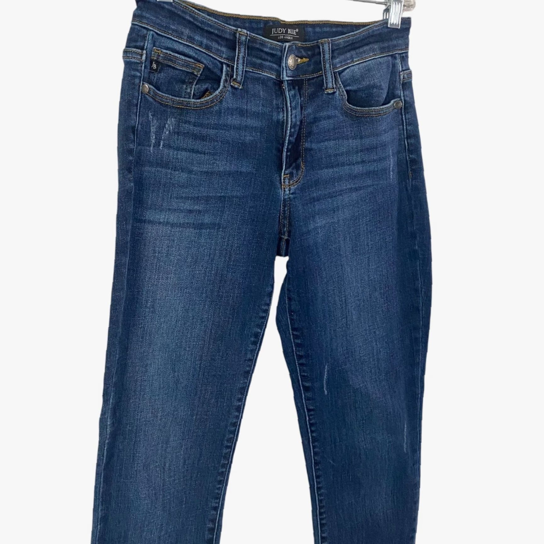 Denime Judy Blue Jeans Women's Size 26 Blue Slim Fit Mid-Rise Distressed Tapered Size 26" / US 2 / IT 38 - 5 Thumbnail