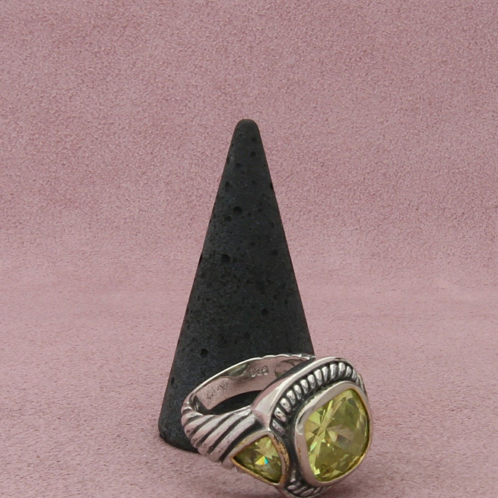 Sterling Silver sterling silver faceted yellow cz cable cocktail ring size 8 Size ONE SIZE - 5 Thumbnail