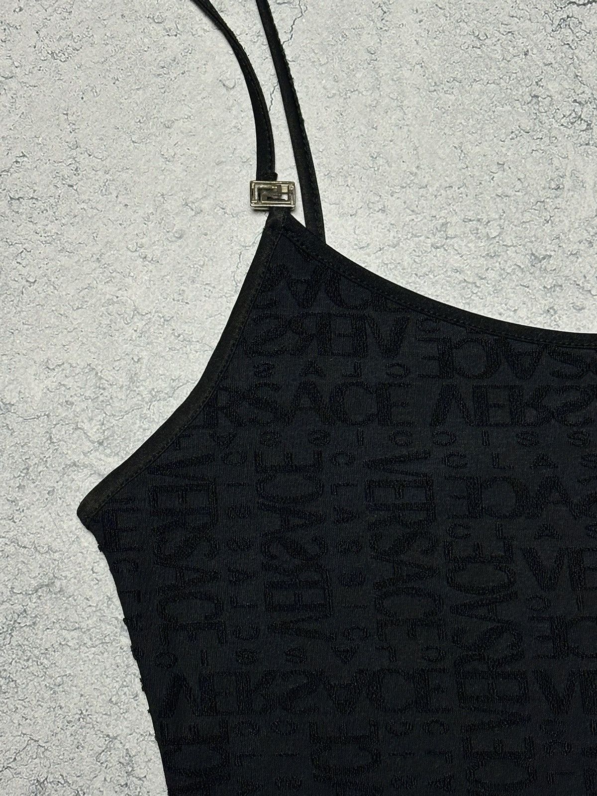 Versace Versace Monogram Logo Stretch Black Tank Top Shirt Size M / US 6-8 / IT 42-44 - 3 Thumbnail