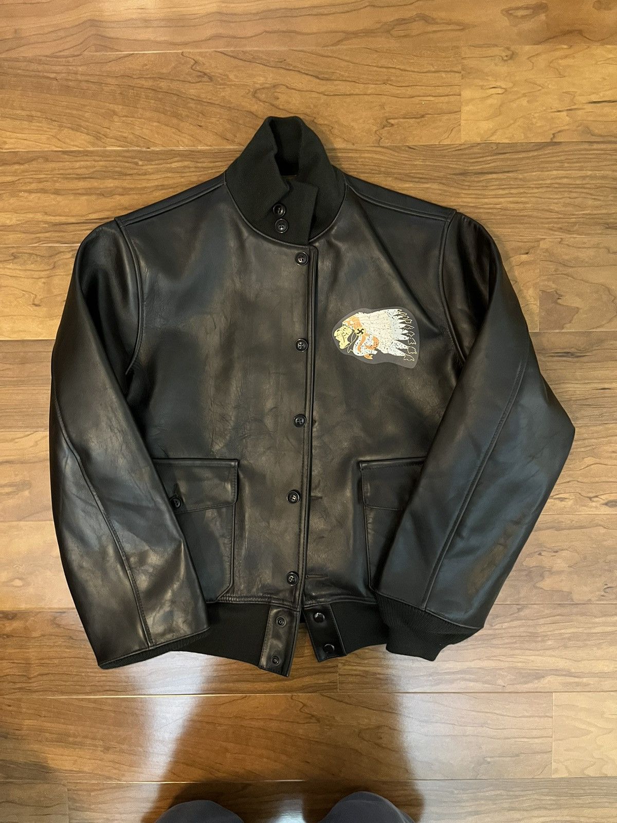 image of Toys Mccoy Barranca Airway A-1 Leather Jacket in Brown, Men's (Size Medium)