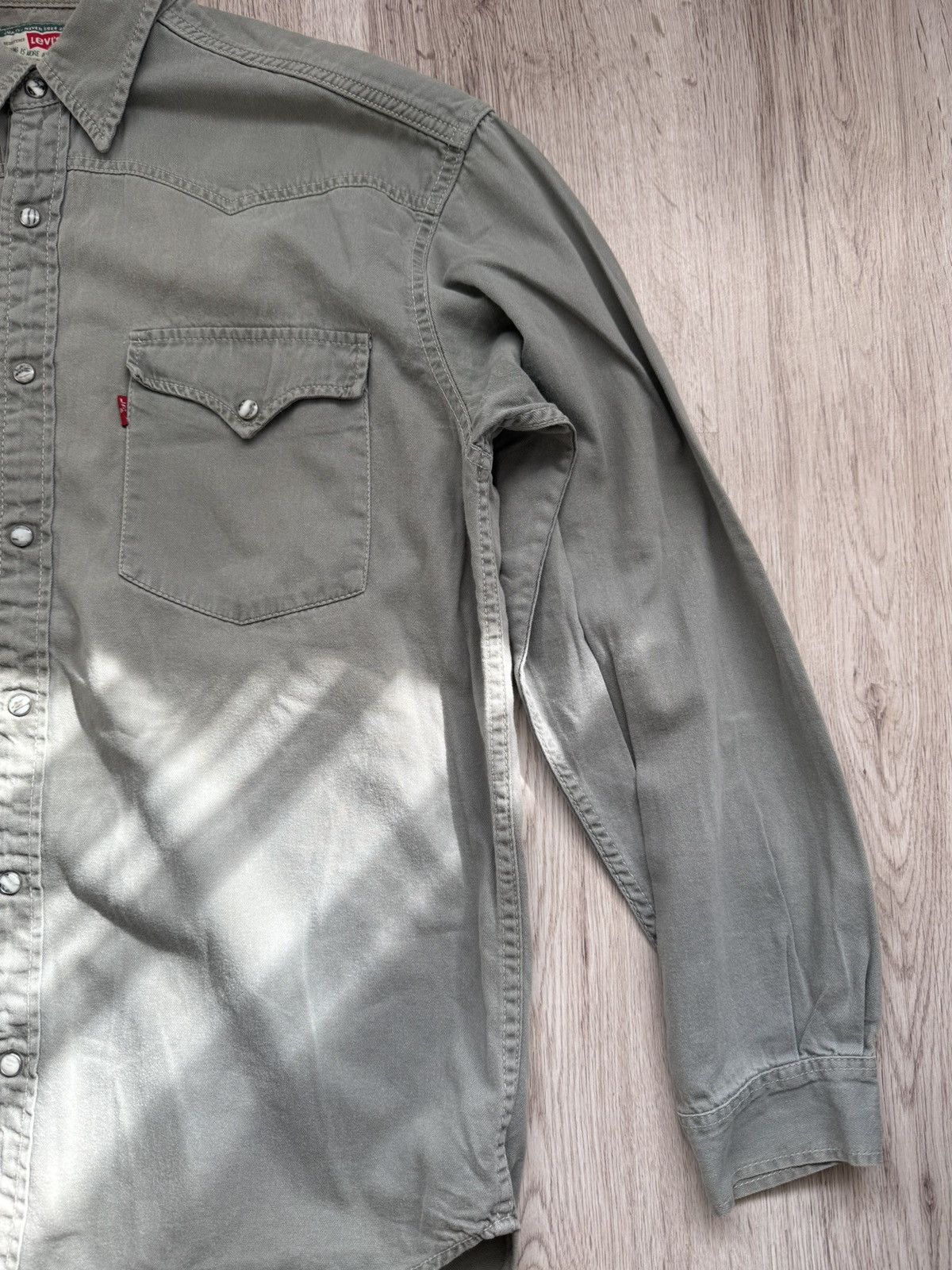 Levi's Vintage 90s Levi’s Western Shirt Green Khaki Red Tab Size M Size US M / EU 48-50 / 2 - 2 Thumbnail
