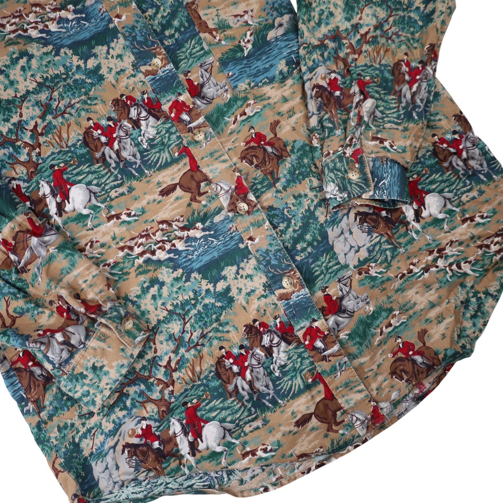 Vintage VTG Gotcha Covered Classic Fox Hunting Pattern Button Up Size US L / EU 52-54 / 3 - 3 Thumbnail