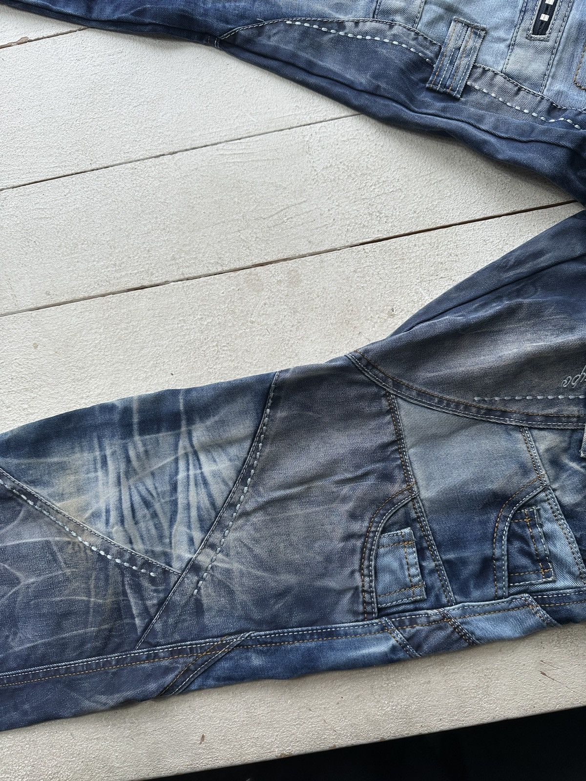 Japanese Brand 🚨Japanese Cosmo Lupo Baggy Distressed Opium Punk Jeans Owens Size US 34 / EU 50 - 4 Thumbnail