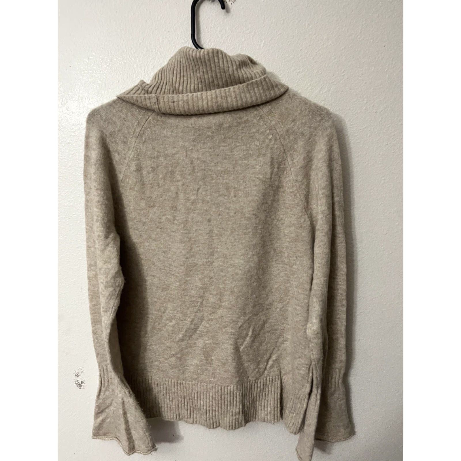 Loft LOFT Tunic Sweater Women M Beige Long Sleeve Cowl Neck Size M / US 6-8 / IT 42-44 - 3 Thumbnail