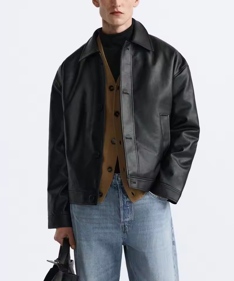 Japanese Brand Casual Imitation Leather Lapel Jacket Size US M / EU 48-50 / 2 - 1 Thumbnail