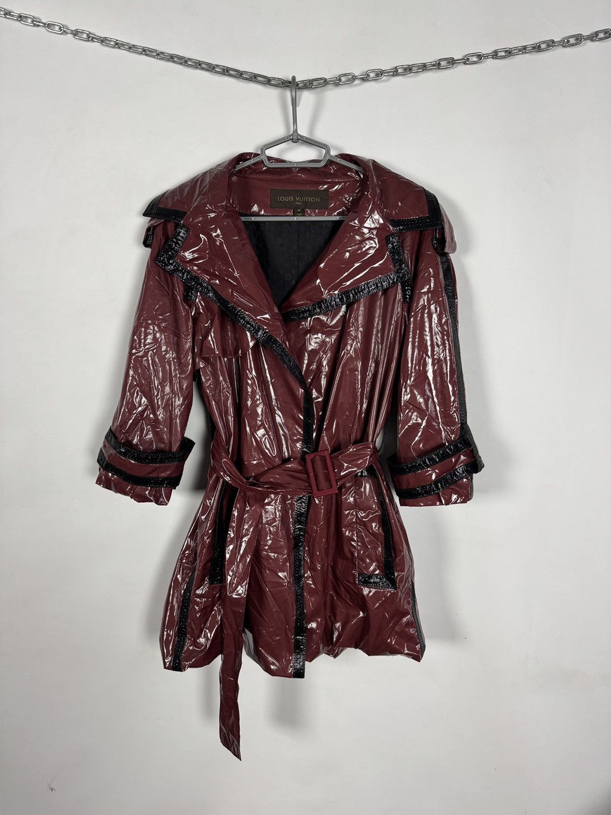 Louis Vuitton Louis Vuitton Vintage Glossy Coated Trench Jacket Belted Size S / US 4 / IT 40 - 1 Thumbnail