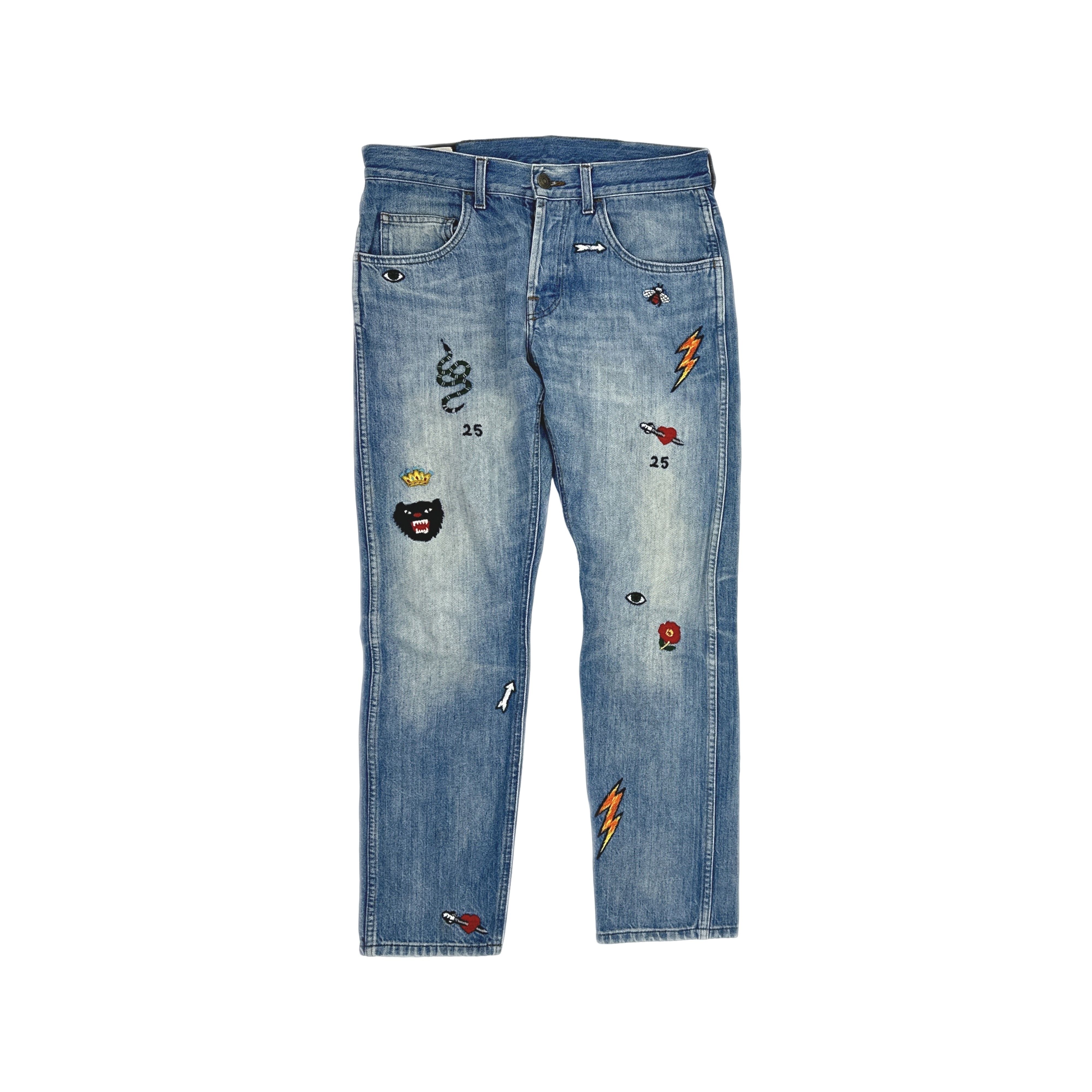 Gucci Gucci Embroidered Patch Denim Jeans 30 Size US 30 / EU 46 - 1 Thumbnail