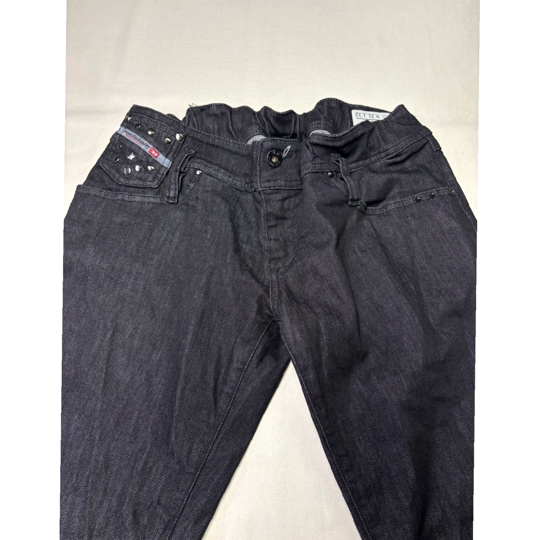 Diesel Diesel Matic Jeans Slim Straight Dark Wash Mens 31x30 Denim Stretch 5-Pocket Studded Logo Punk Modern Fit Men Size US 31 - 2 Thumbnail