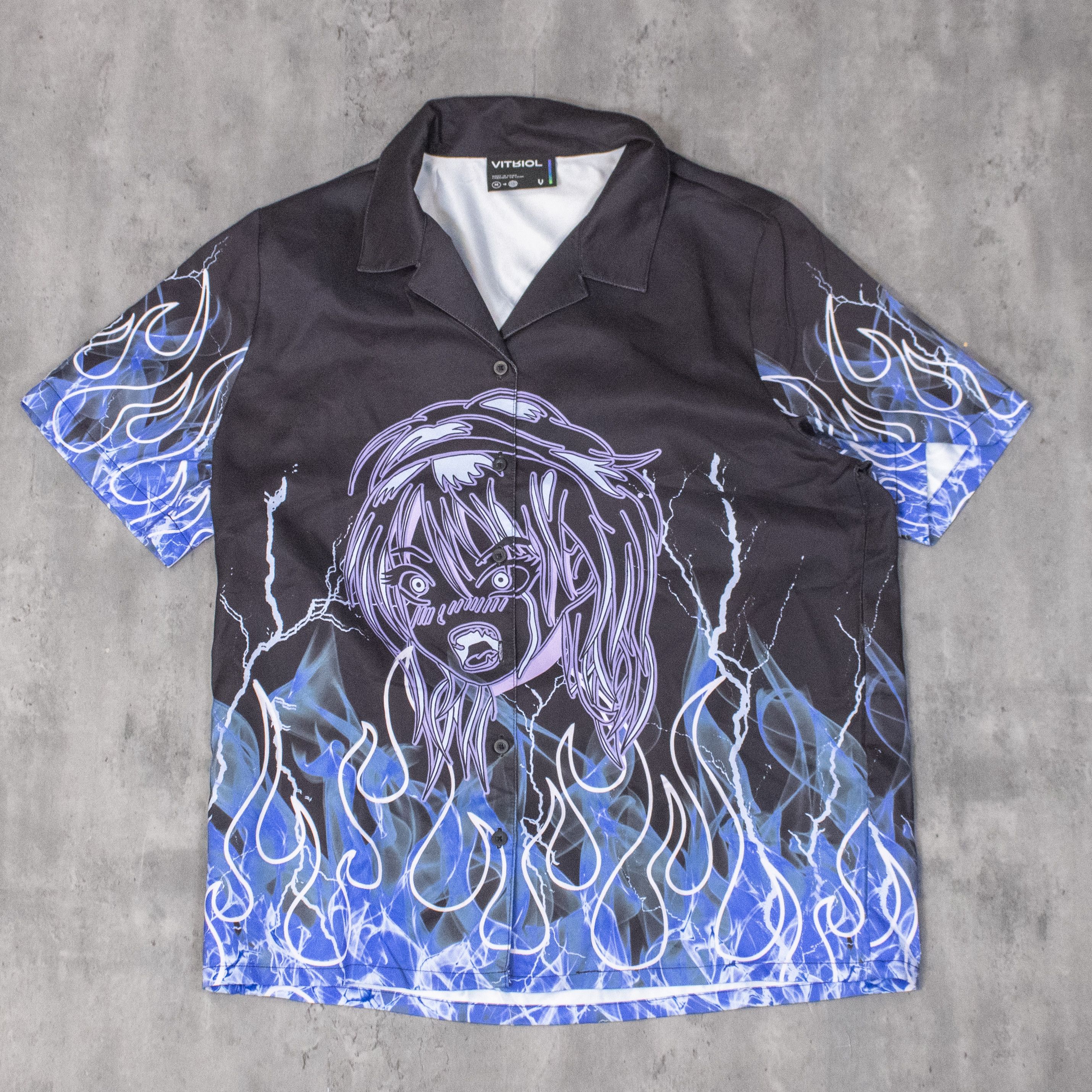 Zumiez Vitriol Anime Button Up Camp Collar Prada Style Shirt Size US M / EU 48-50 / 2 - 3 Thumbnail