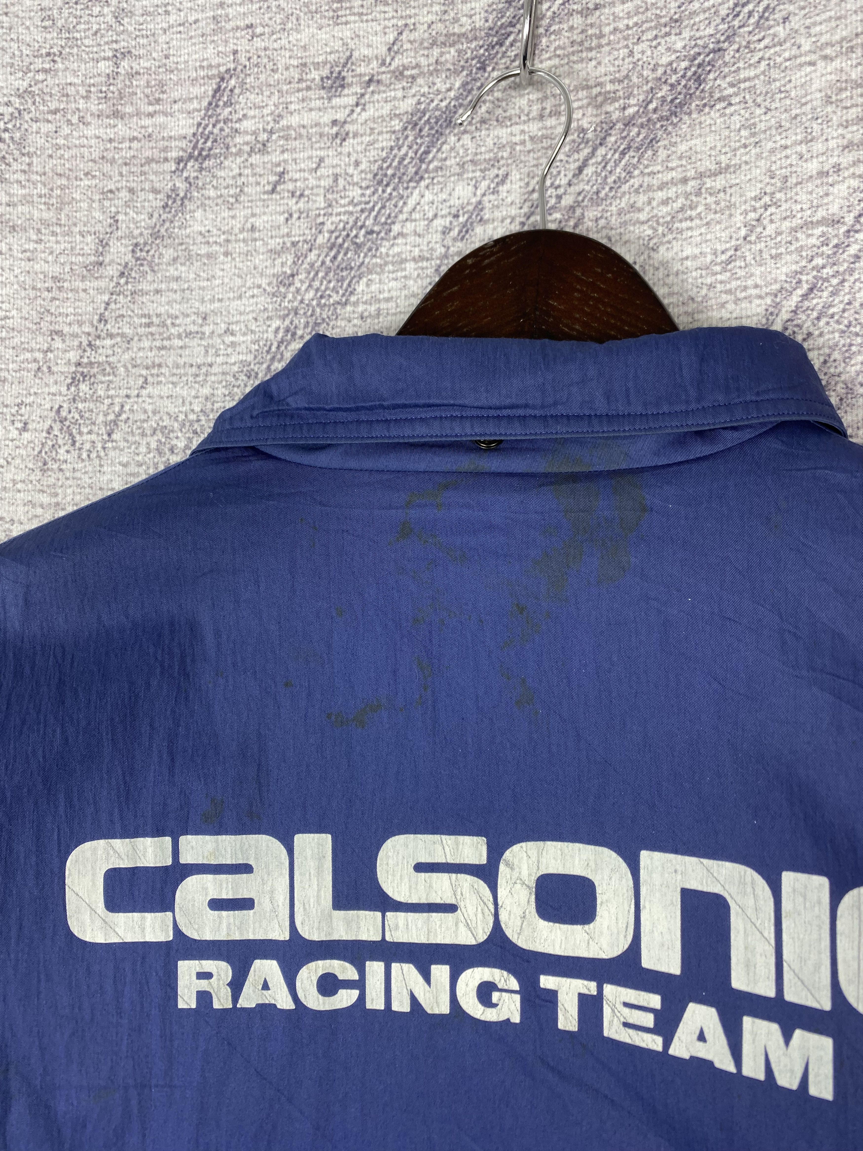 Japanese Brand Vintage Calsonic Racing Team Blue Workwear Jacket Size US L / EU 52-54 / 3 - 8 Thumbnail