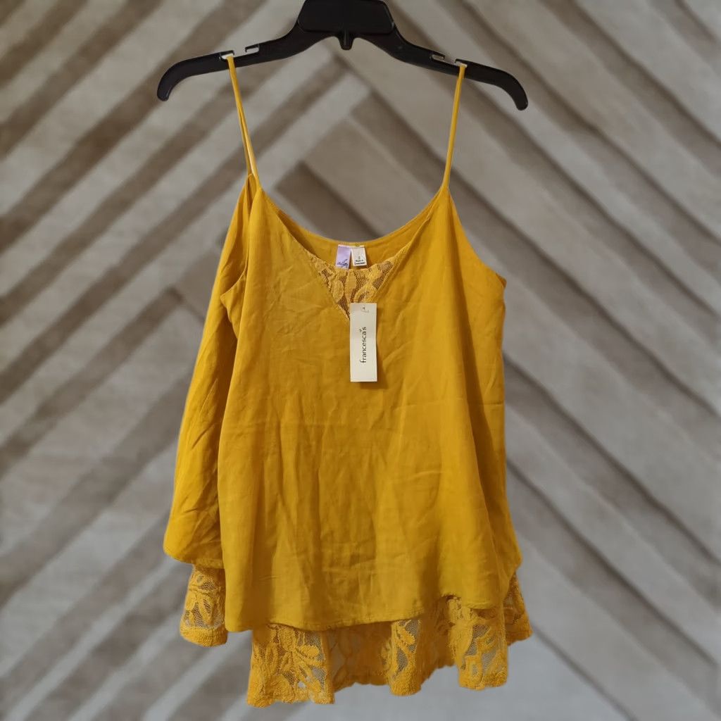Vintage Alya Women Sleeveless Top Yellow S NWT Halter Tank Style Shirt Size S / US 4 / IT 40 - 1 Thumbnail