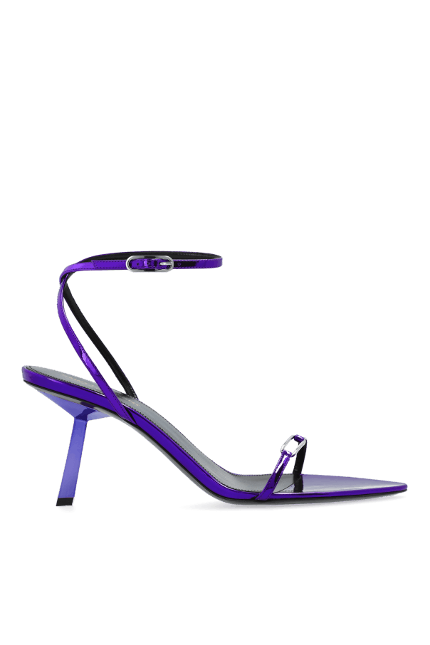 Saint Laurent Paris oc11z1225 775116 Kitty Sandals in Metallic Leather in Purple Size US 7 / IT 37 - 1 Thumbnail