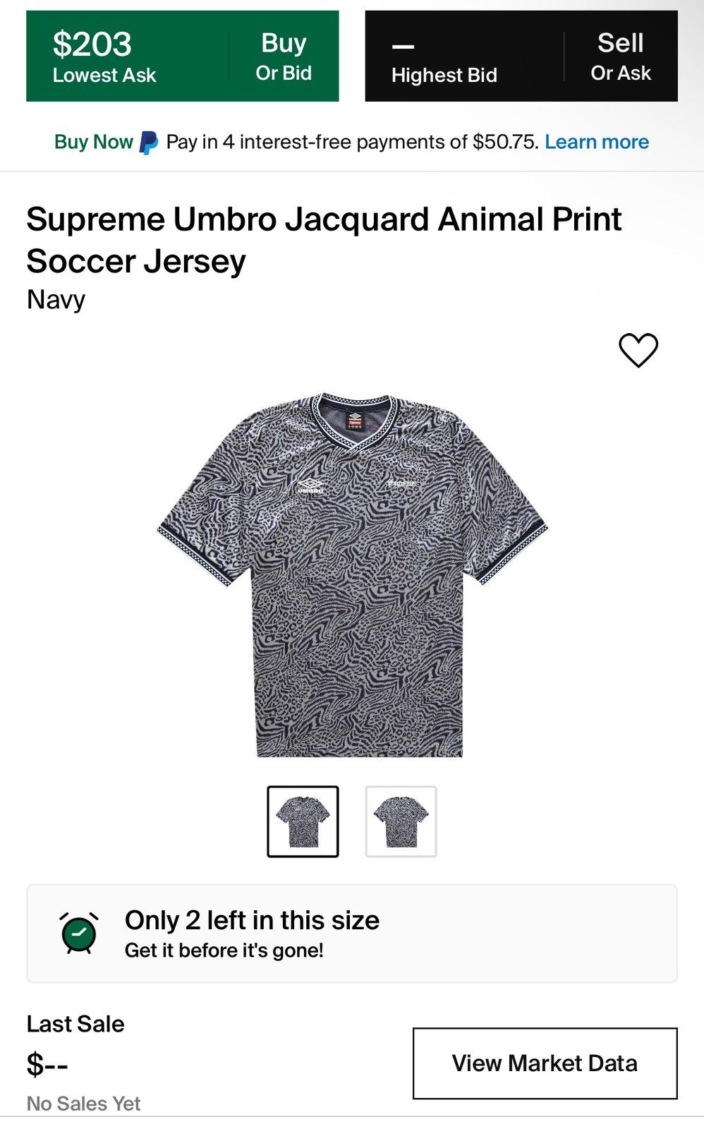 image of Supreme X Umbro - Blue Leopard Soccer Jersey, Men's (Size 2XL)