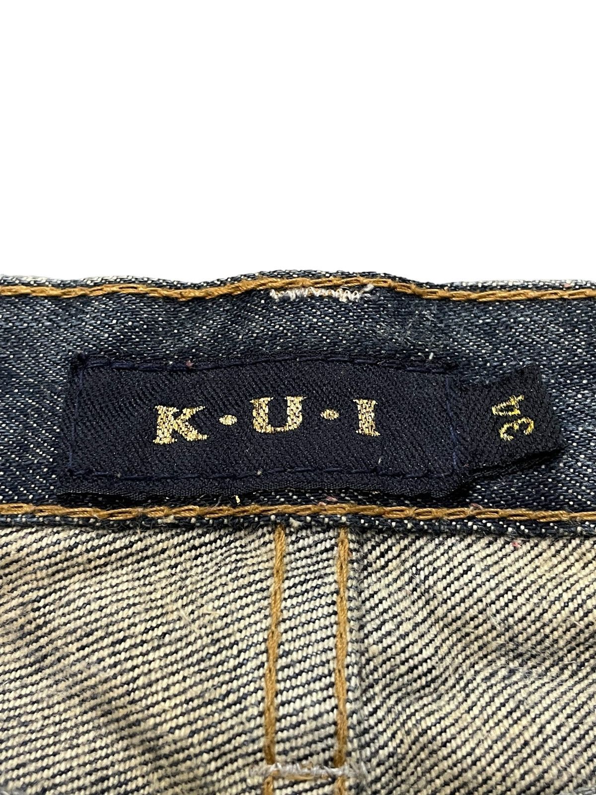 Japanese Brand × LOWBOX × Vintage KUI Japan Distressed Claw Mark Honeycomb Flared Jeans Size US 34 / EU 50 - 22 Thumbnail