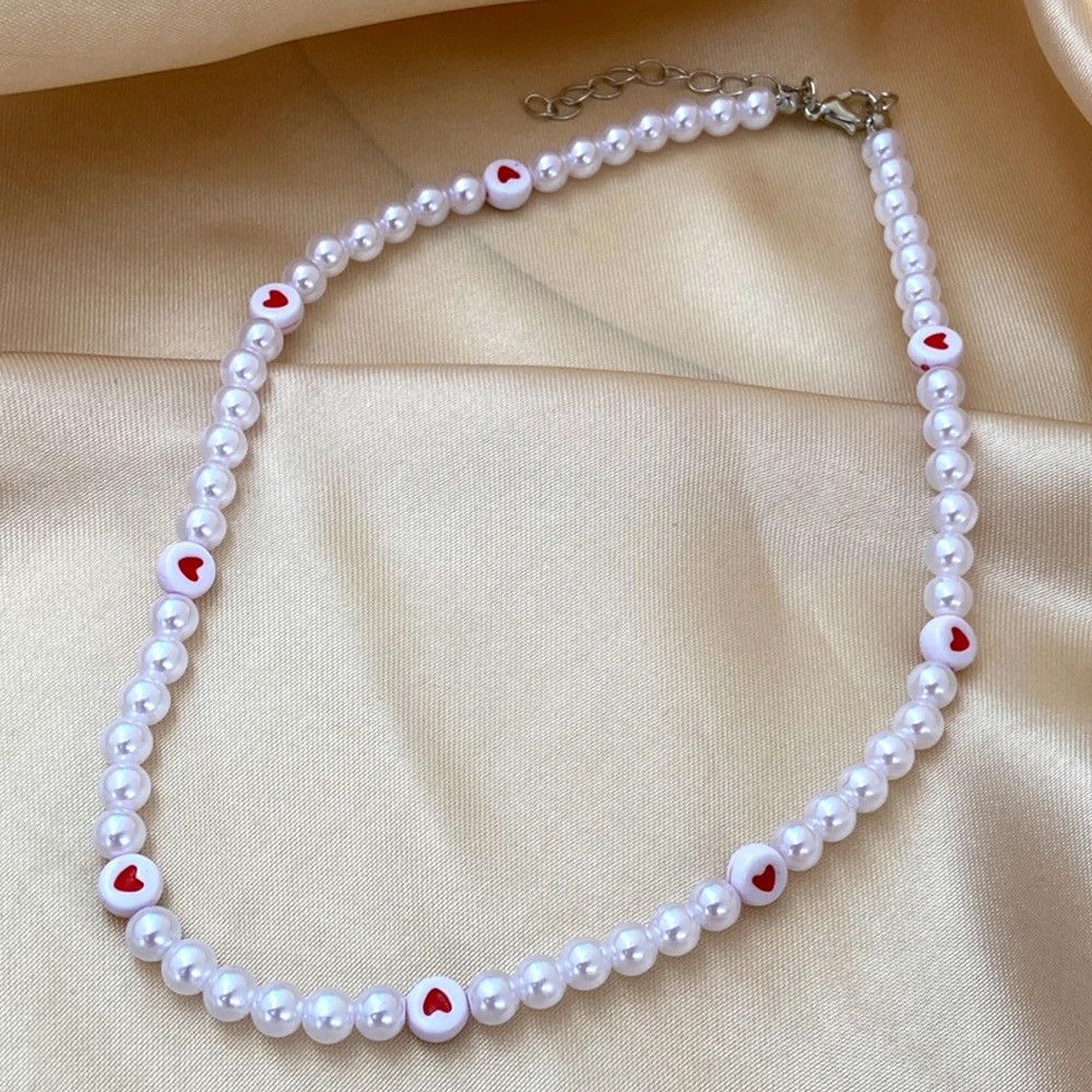 Jewelry Love Pearl Necklace in Silver, Women's