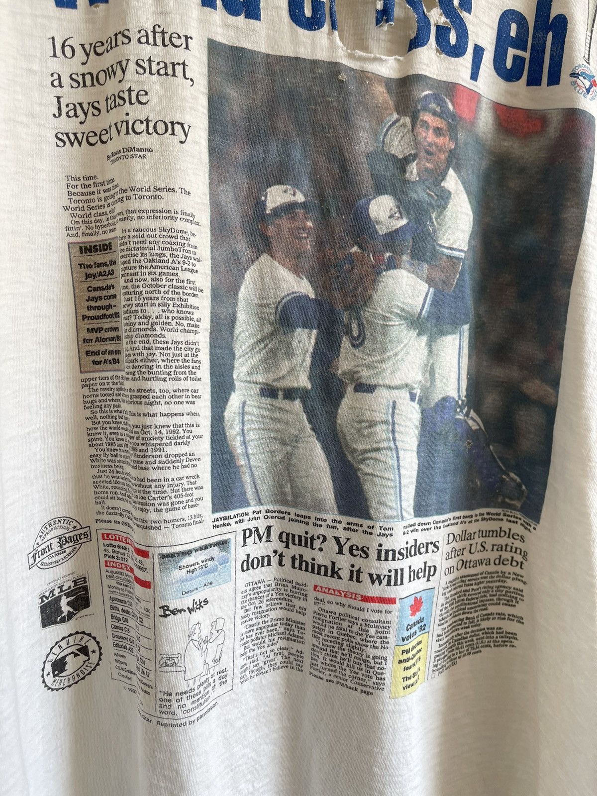 MLB × Vintage Vintage 1992 Toronto Blue Jays T-Shirt Size US XL / EU 56 / 4 - 6 Thumbnail