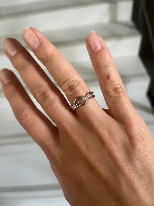 Jewelry Irregular Hollow Double Line Geometric Ring Size ONE SIZE - 4 Thumbnail