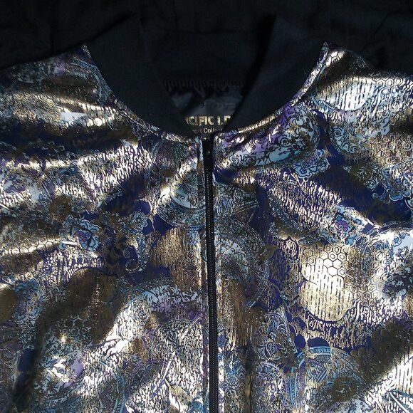 Other Pacific I.D. Abstract Metallic Gold Foil Bomber Satin Jacket Size S / US 4 / IT 40 - 1 Thumbnail