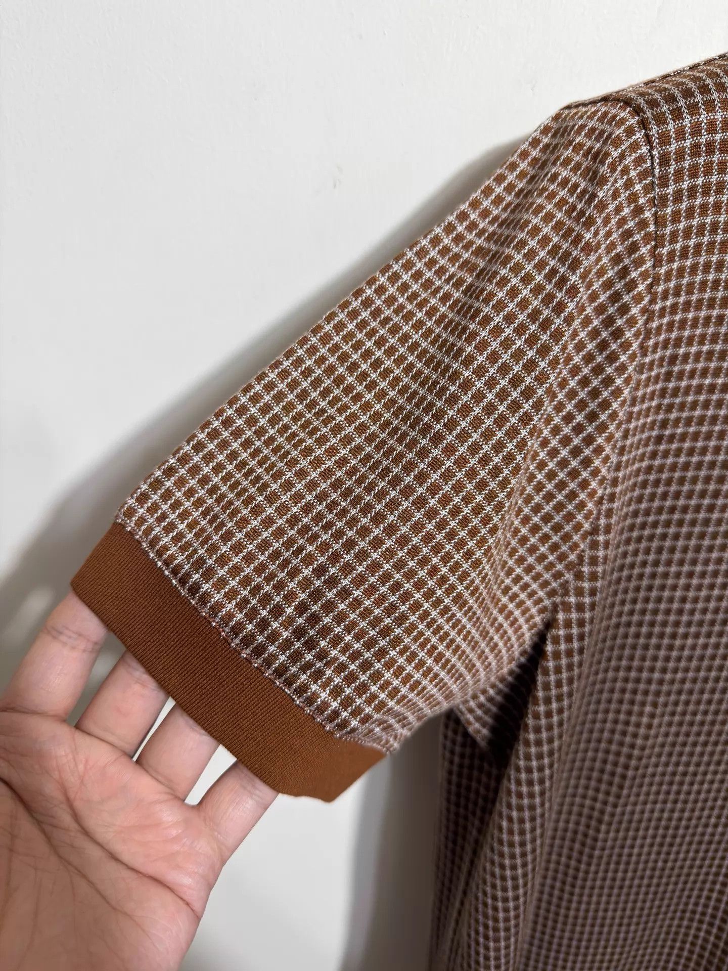 Ermenegildo Zegna Ermenegildo Zegna Silk Slim Check SS Polo 52 Size US L / EU 52-54 / 3 - 4 Thumbnail