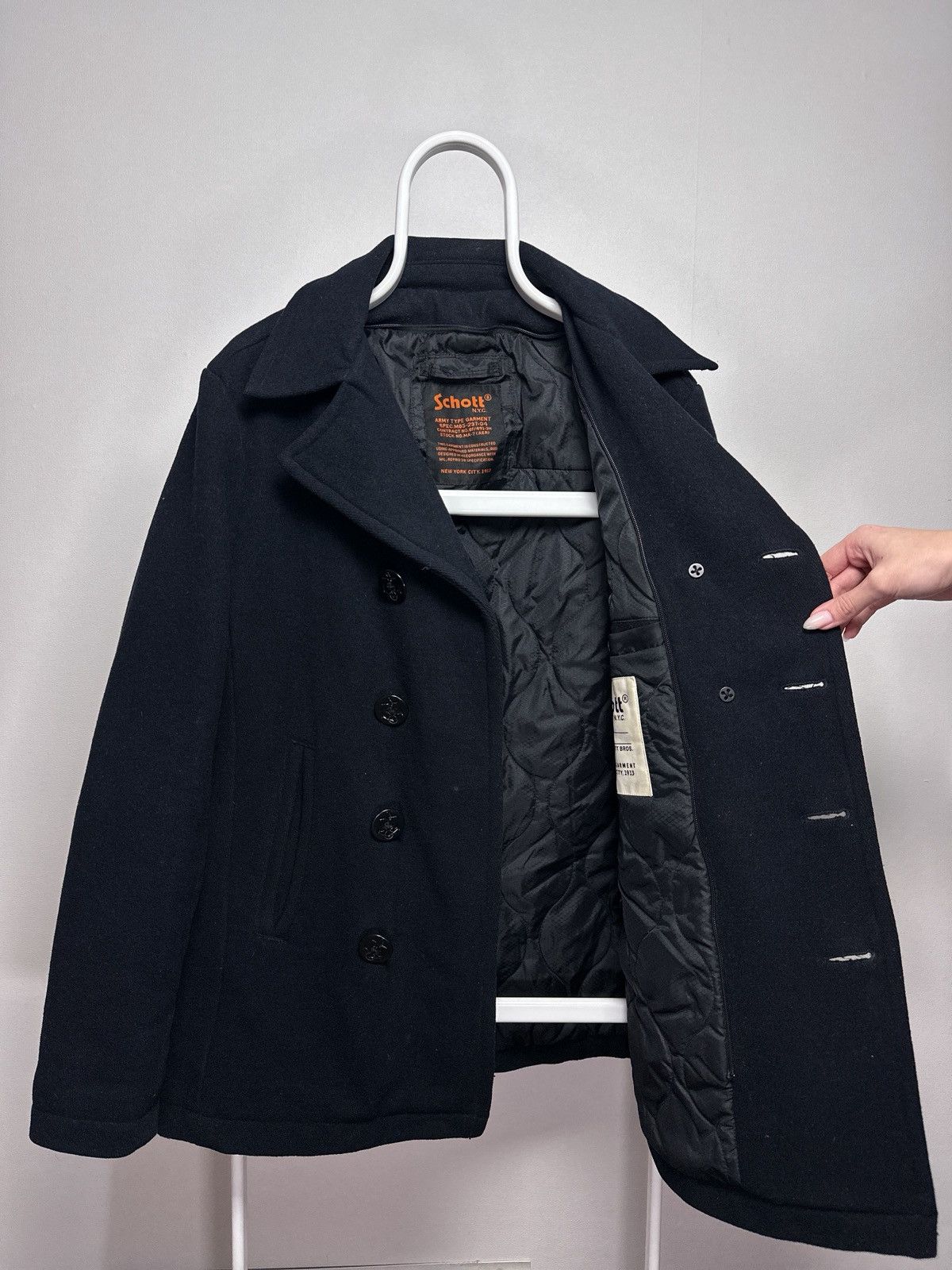 Schott Schott Army Type Garment Wool Pea Coat Size XL Size US XL / EU 56 / 4 - 4 Thumbnail